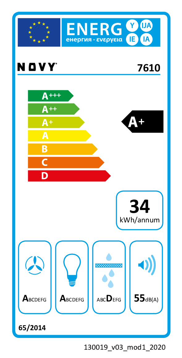 Dampkap Novy 7610 Wandkap Flat'line