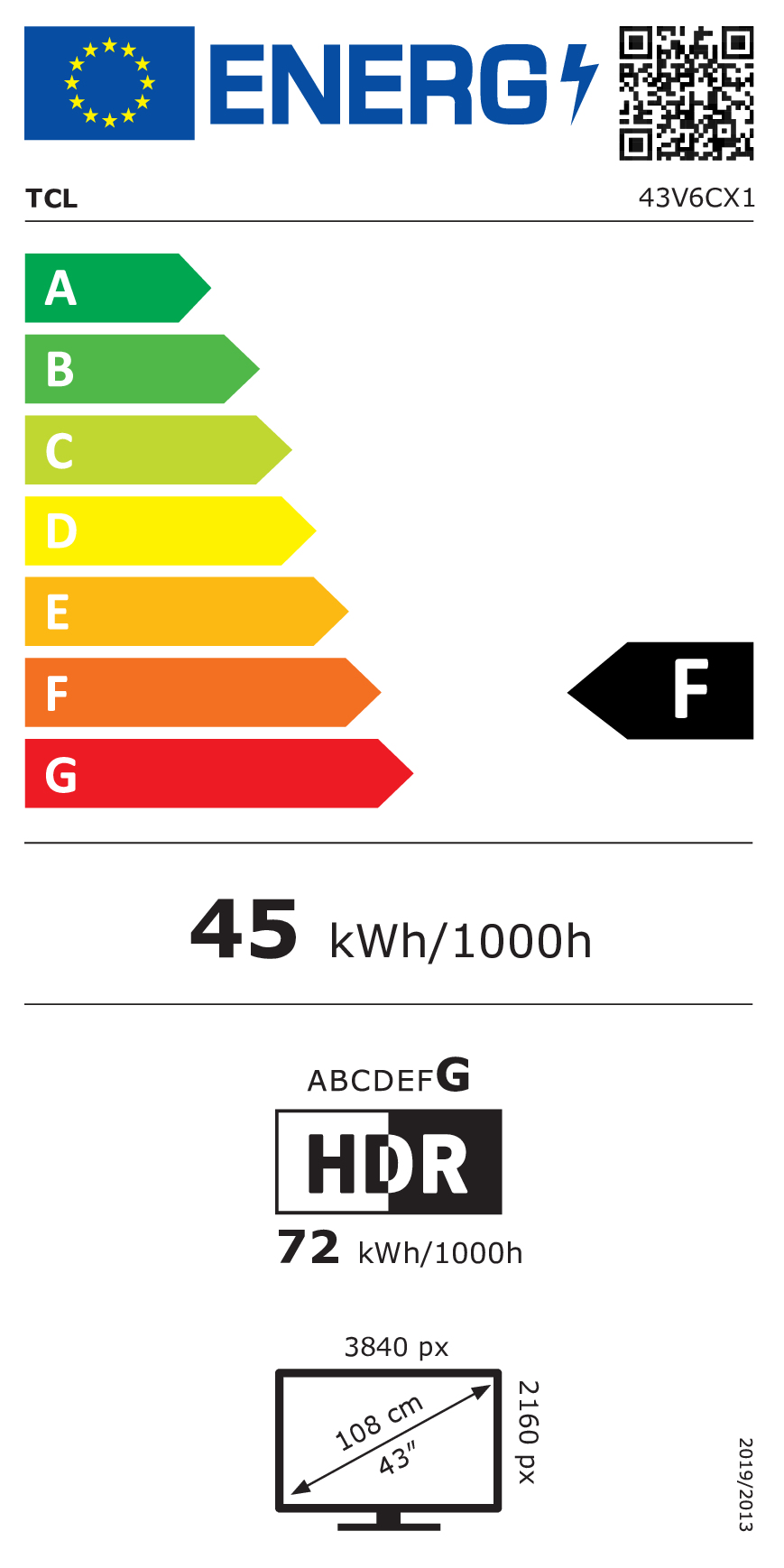 TCL V6C 43V6C tv 109,2 cm (43") 4K Ultra HD Smart TV Wifi Metallic 260 cd/m²