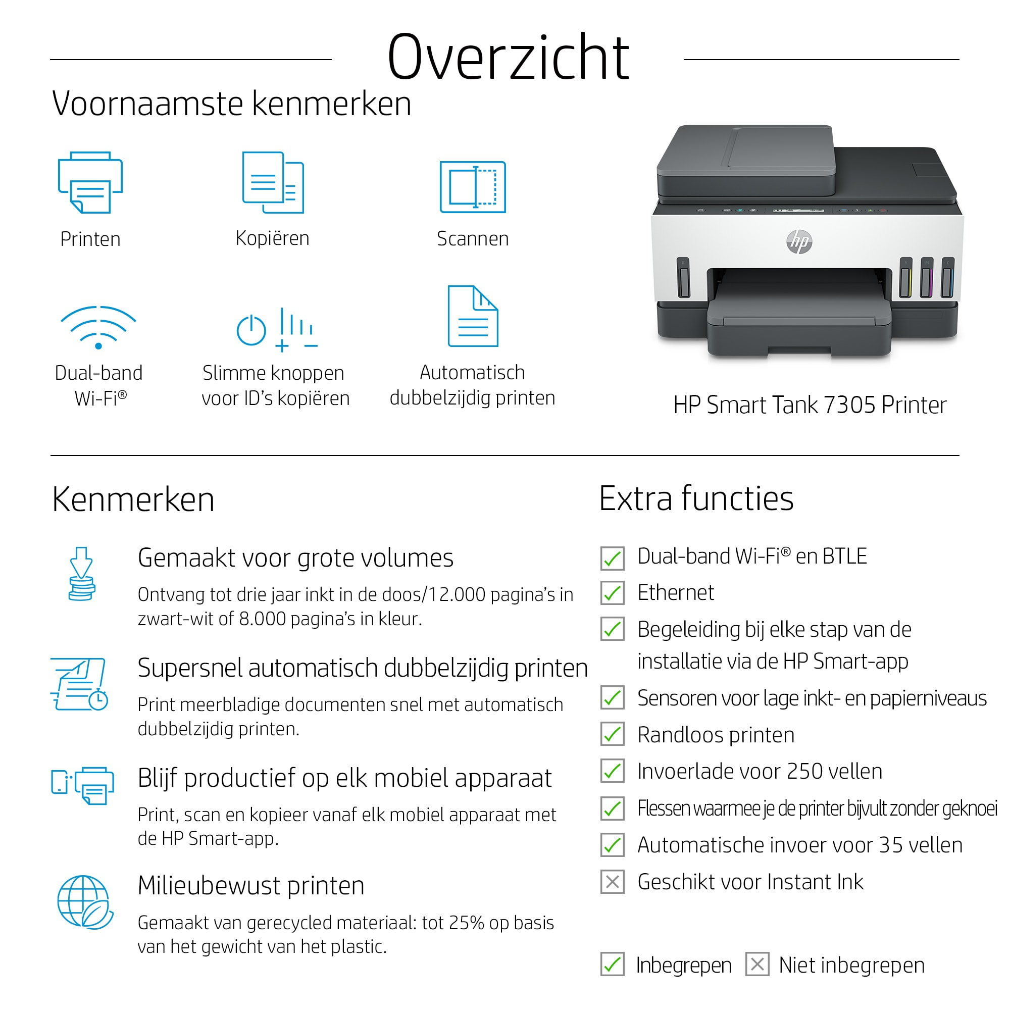 Printer HP Smart Tank 7305 AIO A4 Kleur