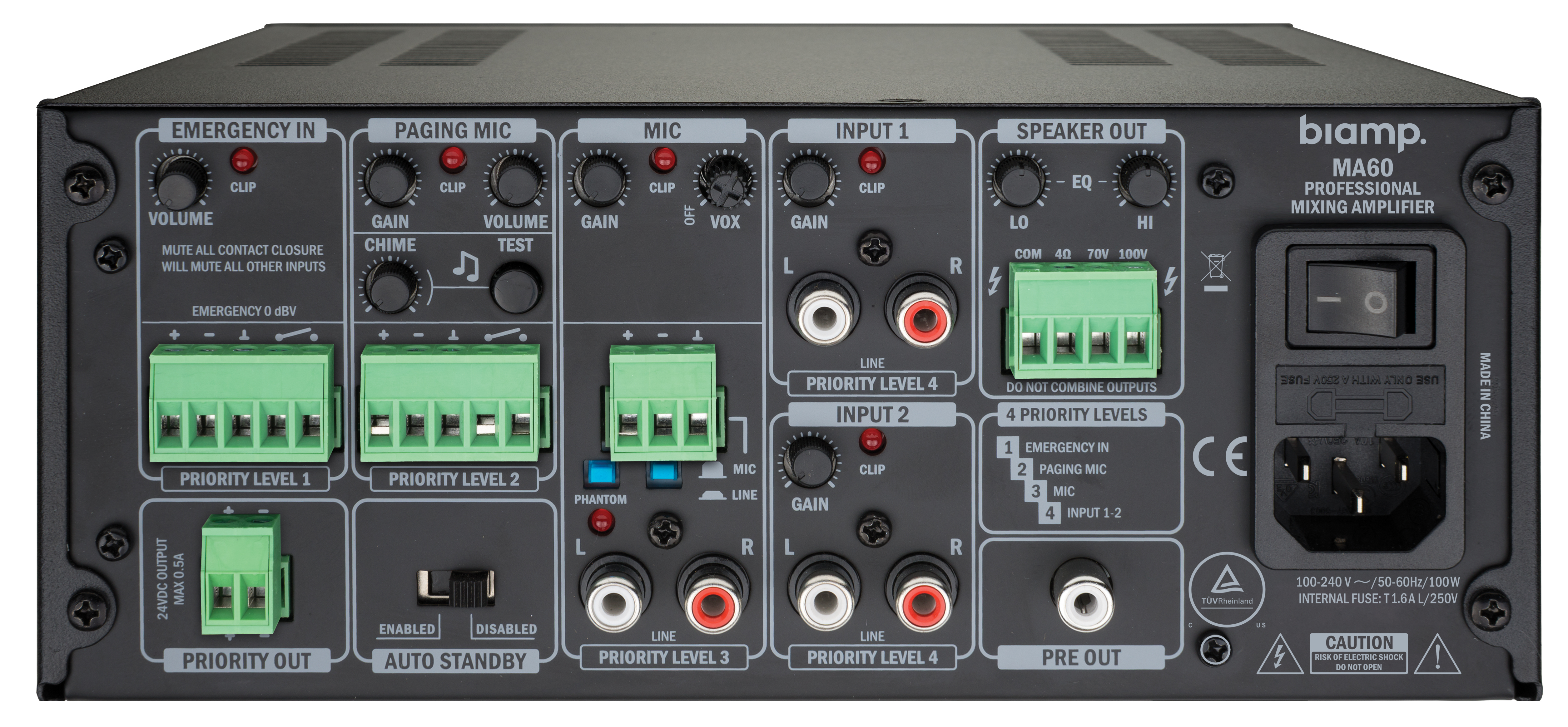 Versterker BIAMP Commercial MA60 100v