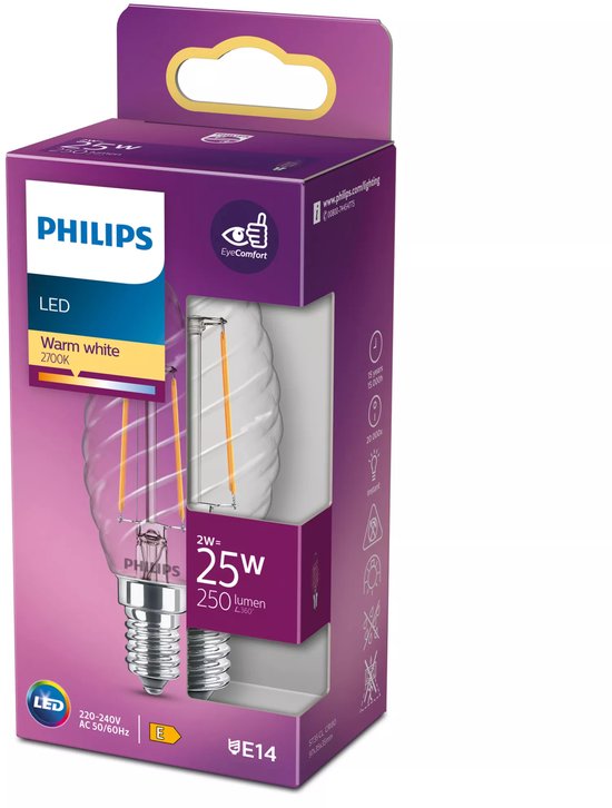 LED-lamp PHILIPS 8718699762353 Filament E14 ST35 2W-25W