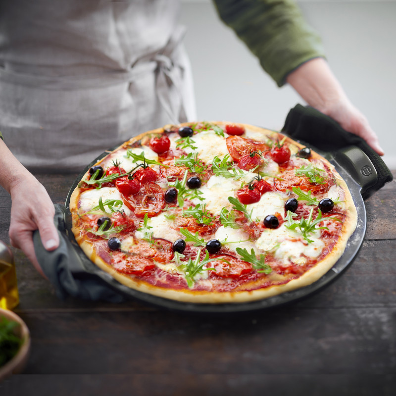 Pizzasteen EMILE HENRY 10.EH797514 Fusain / Ø37cm / effen