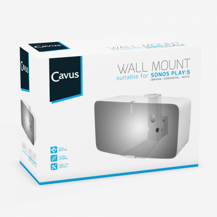 Muurbeugel Cavus voor Sonos Play:5/Five wit horizontaal