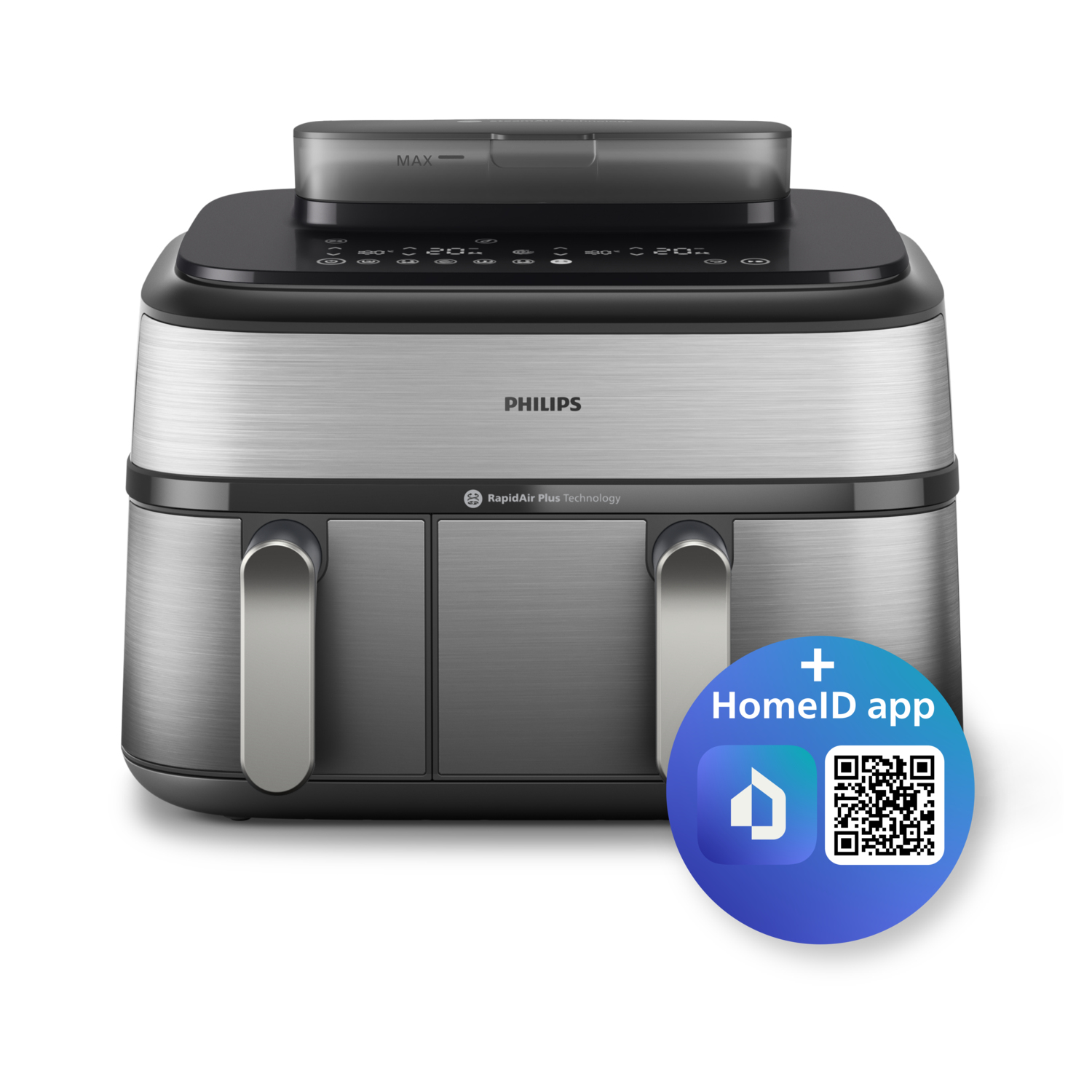 Airfryer + stoom PHILIPS NA555/00 met dubbele mand
