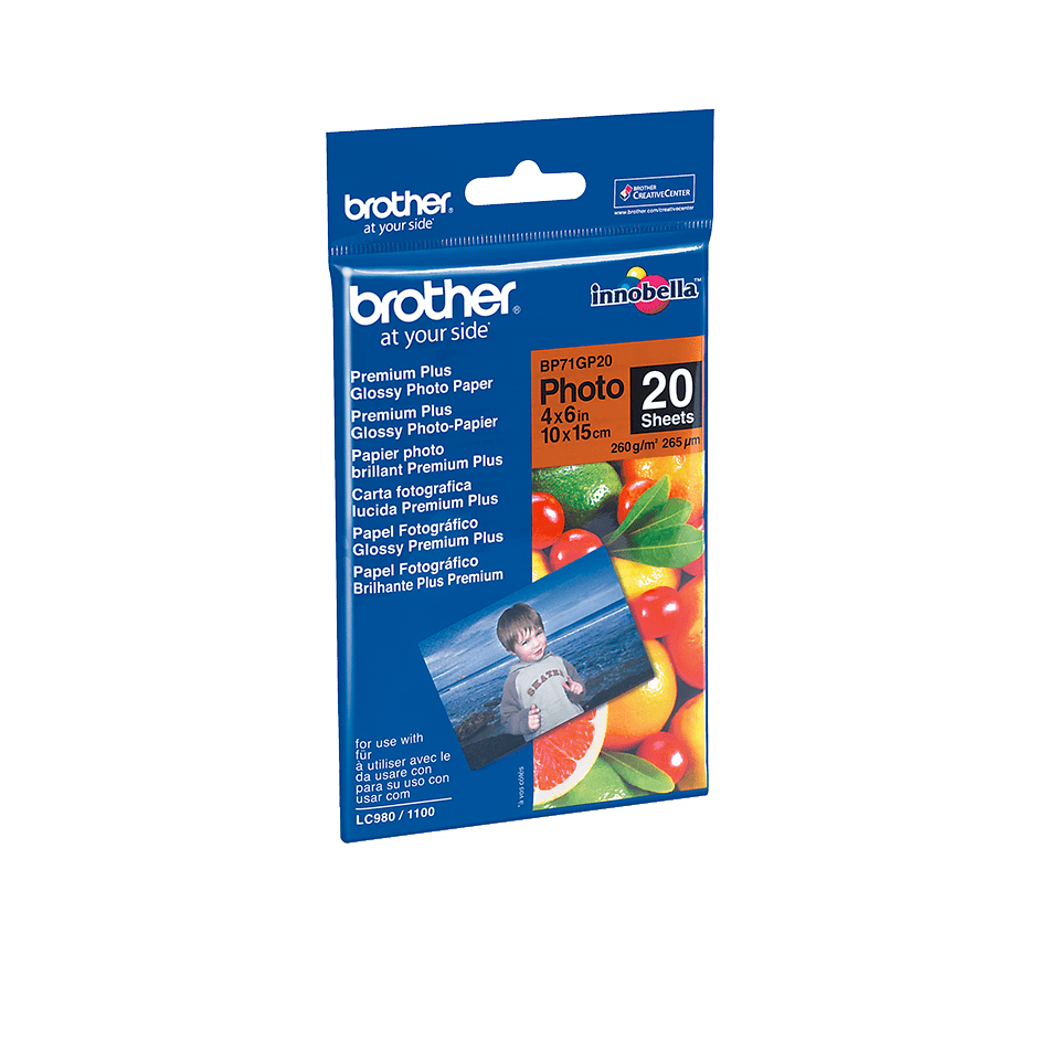 Fotopapier BROTHER BP-71GP20 Glossy Photo 10X15 20 Vel