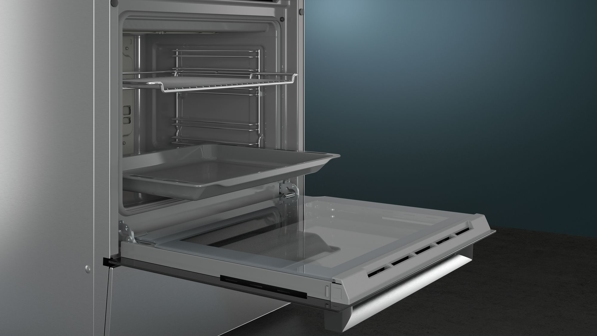 Siemens iQ300 HX9R3AE50 four et cuisinière Electrique Gaz Noir, Acier inoxydable A