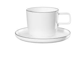 Koffiekop en schotel ASA 2029113 Oco Ligne Noir / 0,2L / opstaande boord