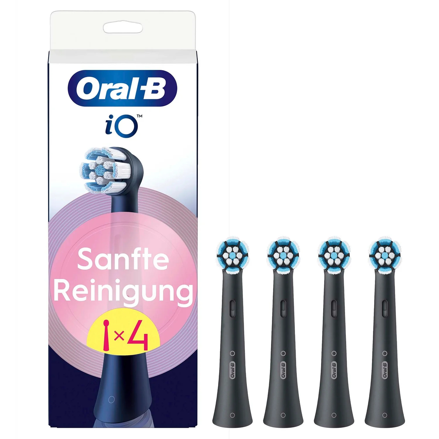 Opzetborstel ORAL-B 133578 iO / zachte reiniging / zwart / 4 stuks
