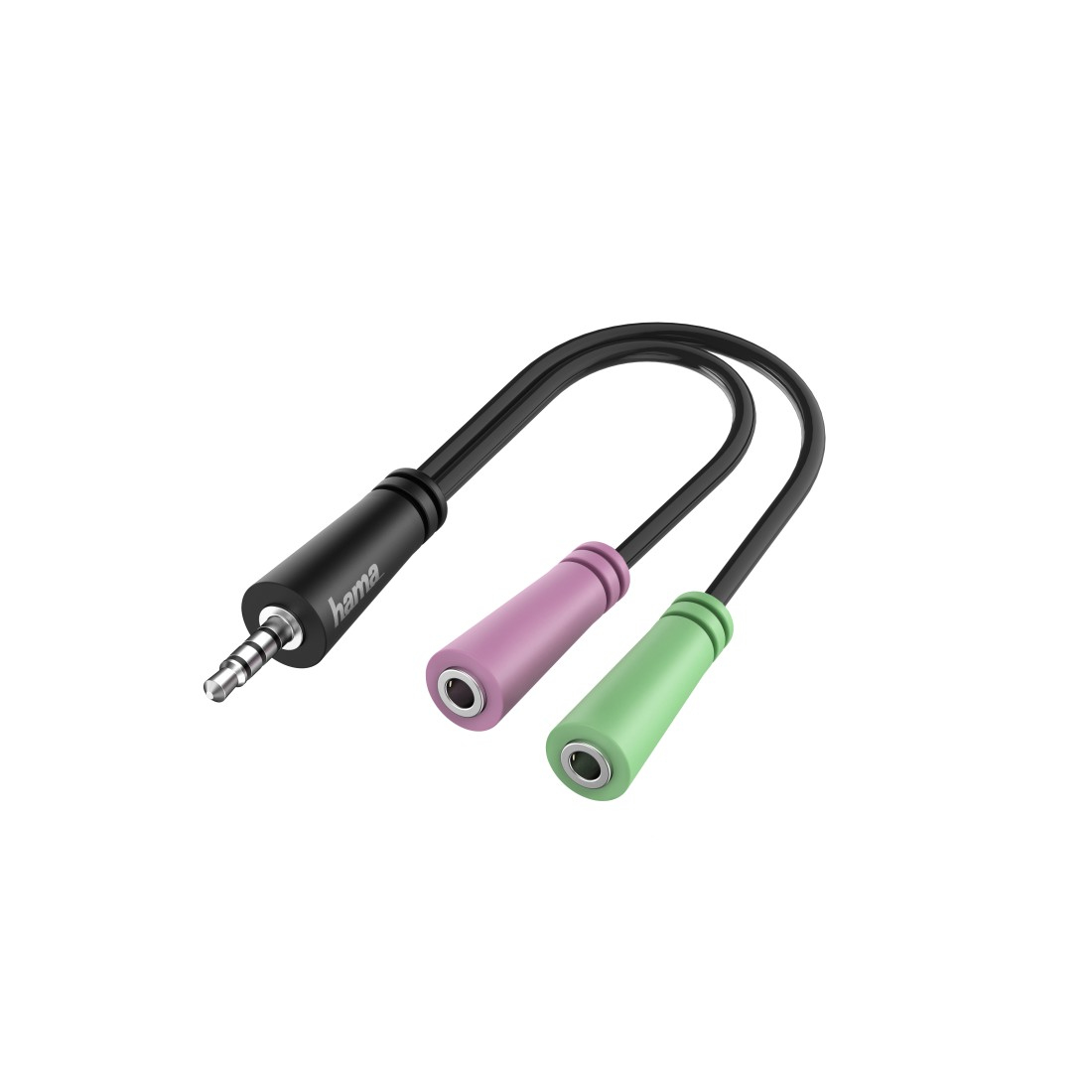 Hama Adapt. audio, jack mâle 3,5 mm 4 br. - casque micro jack 3,5 mm 2x 3 br.