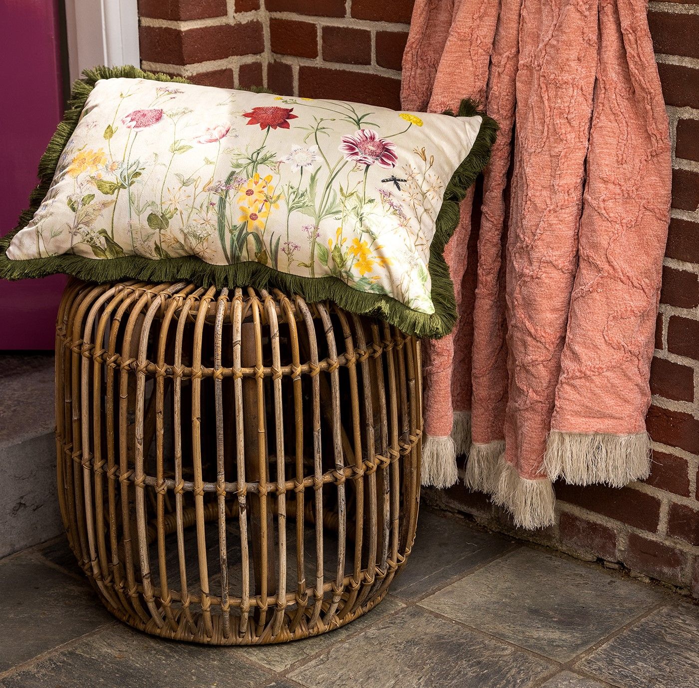 Plaid Dutch Decor FLORINE Muted Clay 140x180cm