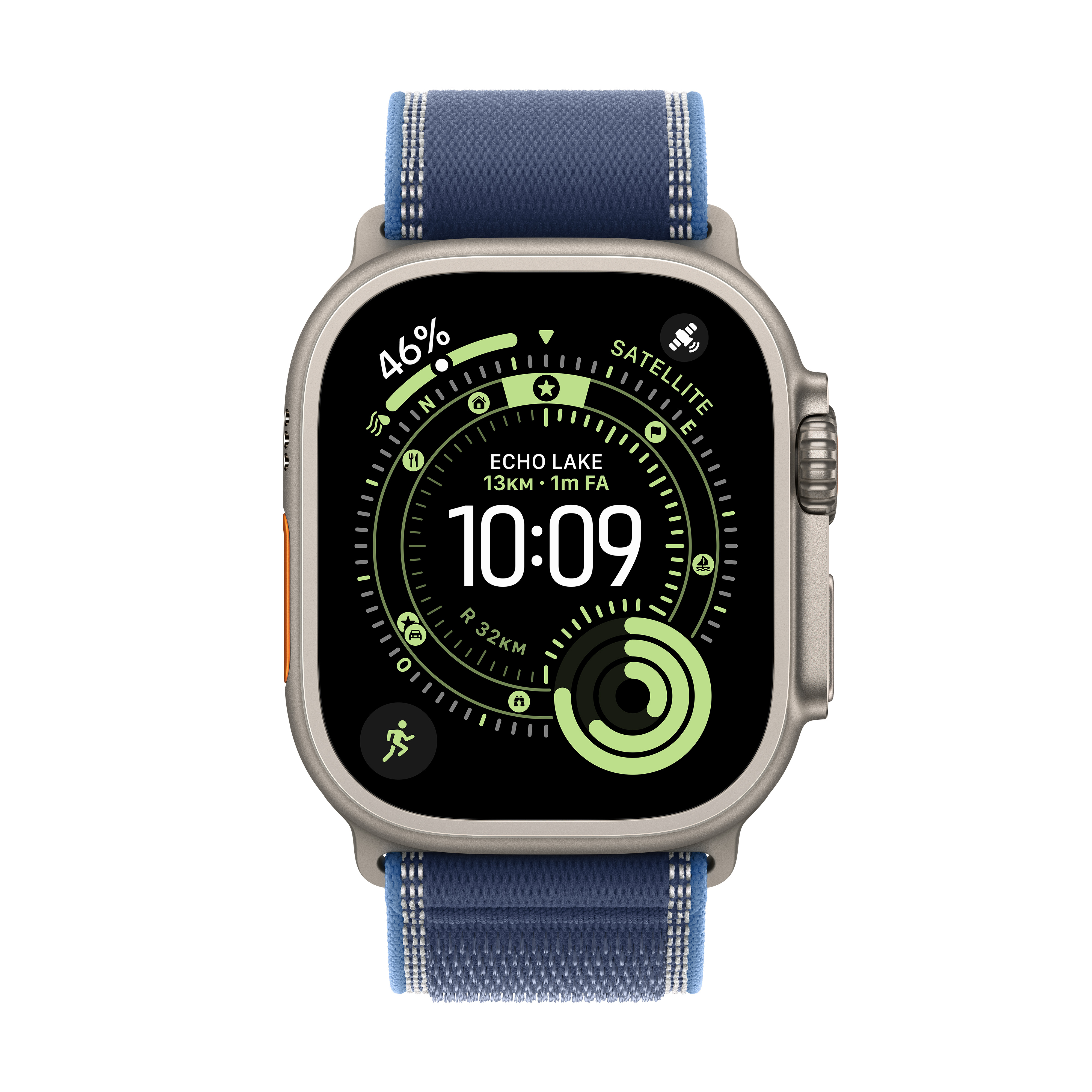 Smartwatch Apple Watch Ultra 3 49MM - Natural Titanium Case - Blue/Bright Blue Trail Loop - M/L