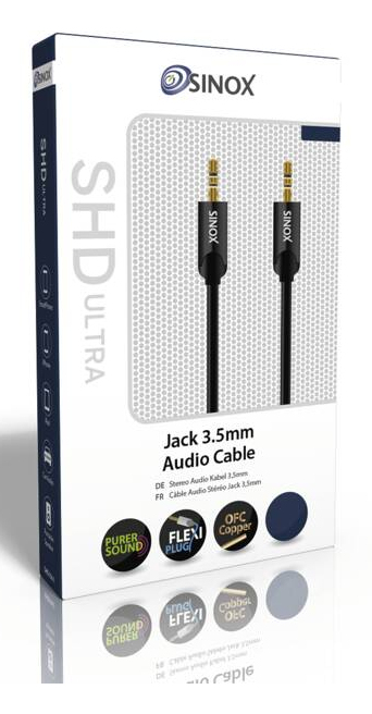 SHD3362 SINOX Aansluitkabel 3,5mm stereo 1,5 mtr.