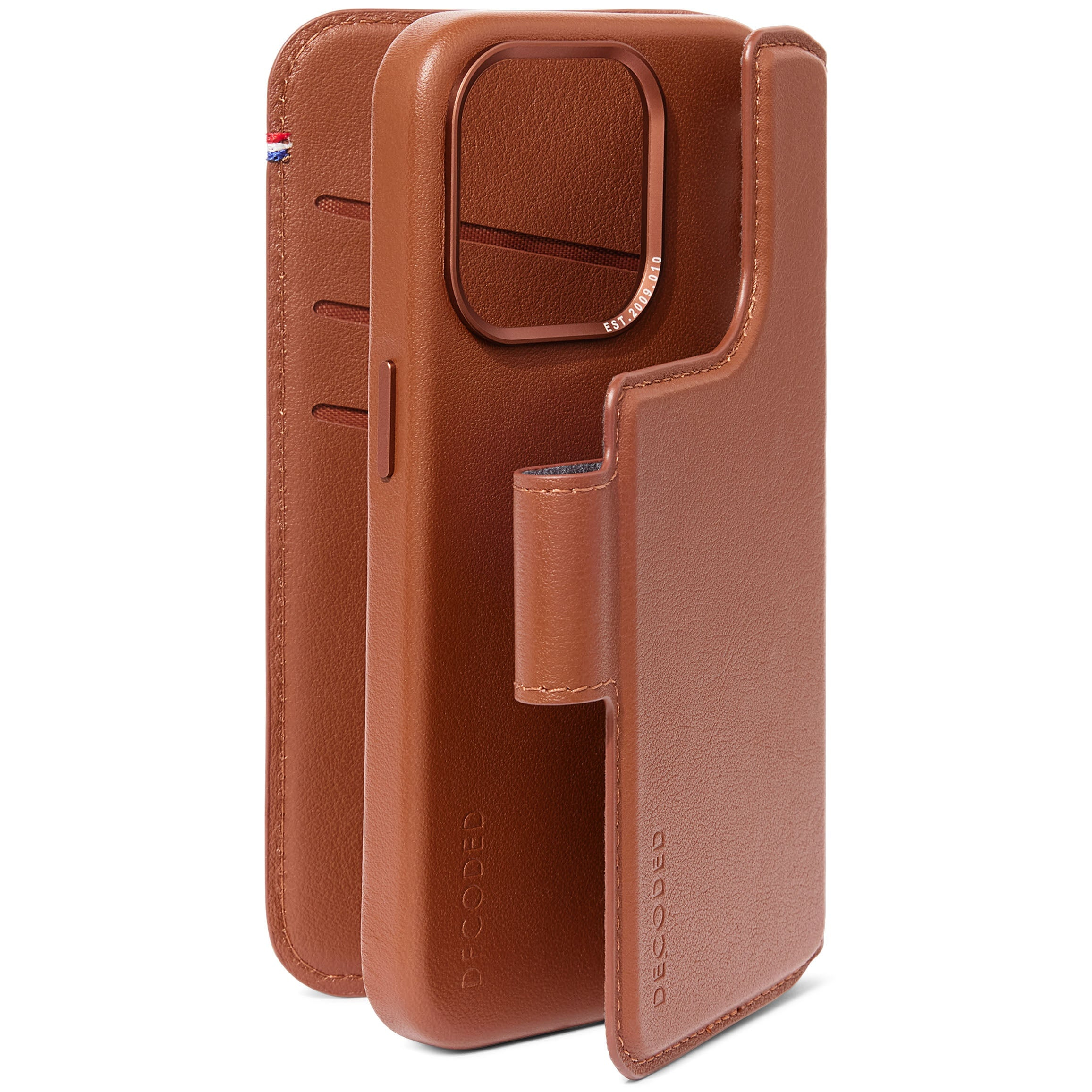Tas DECODED Leather Detachable Wallet iPhone 15 Pro Max Tan
