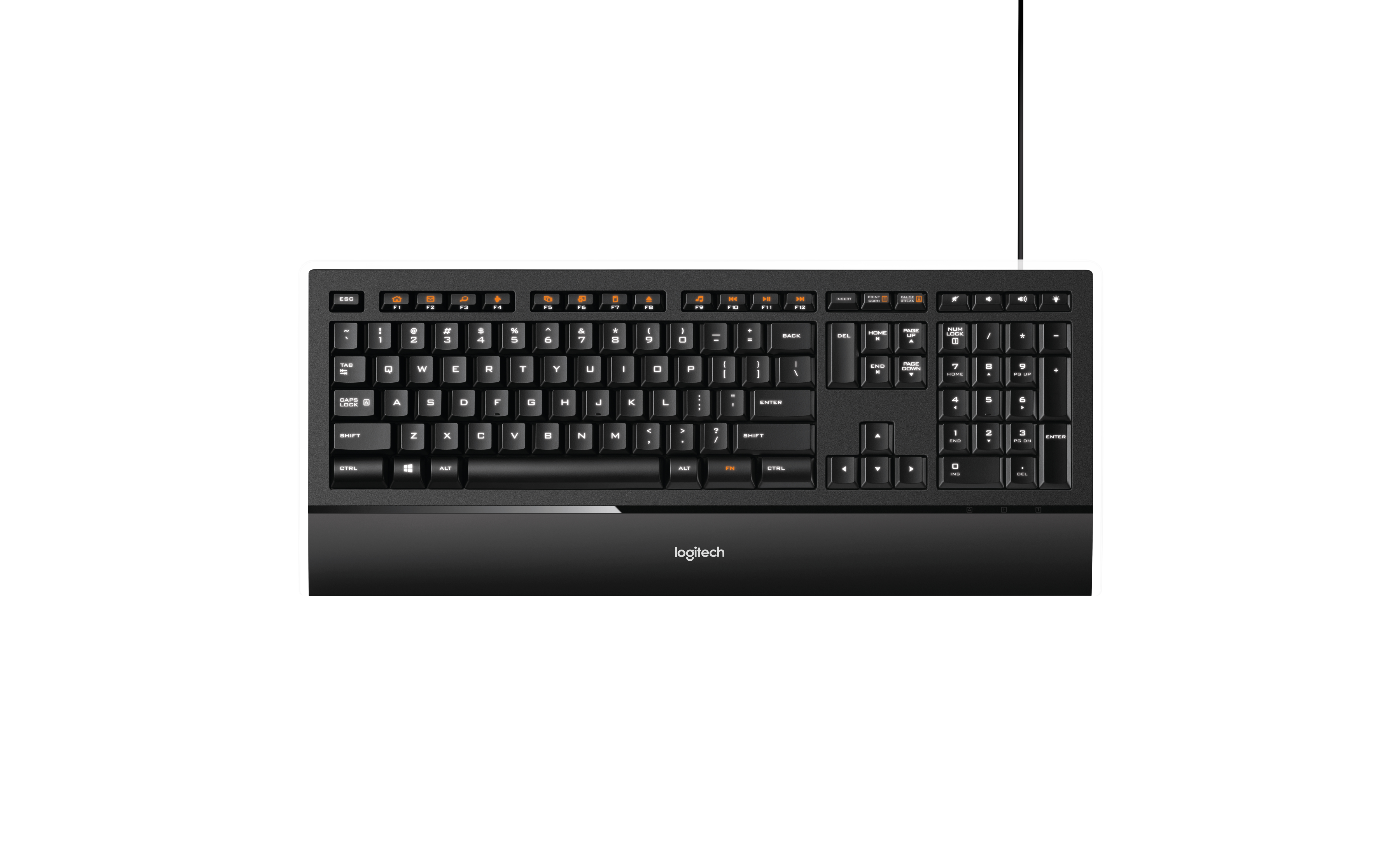 Logitech Illuminated Keyboard k740 clavier Bureau USB AZERTY Français Noir