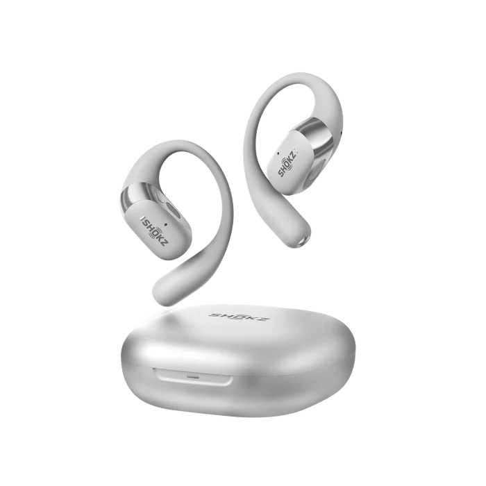 SHOKZ OpenFit 2+ Hoofdtelefoons Draadloos oorhaak, In-ear Oproepen/muziek Bluetooth Grijs