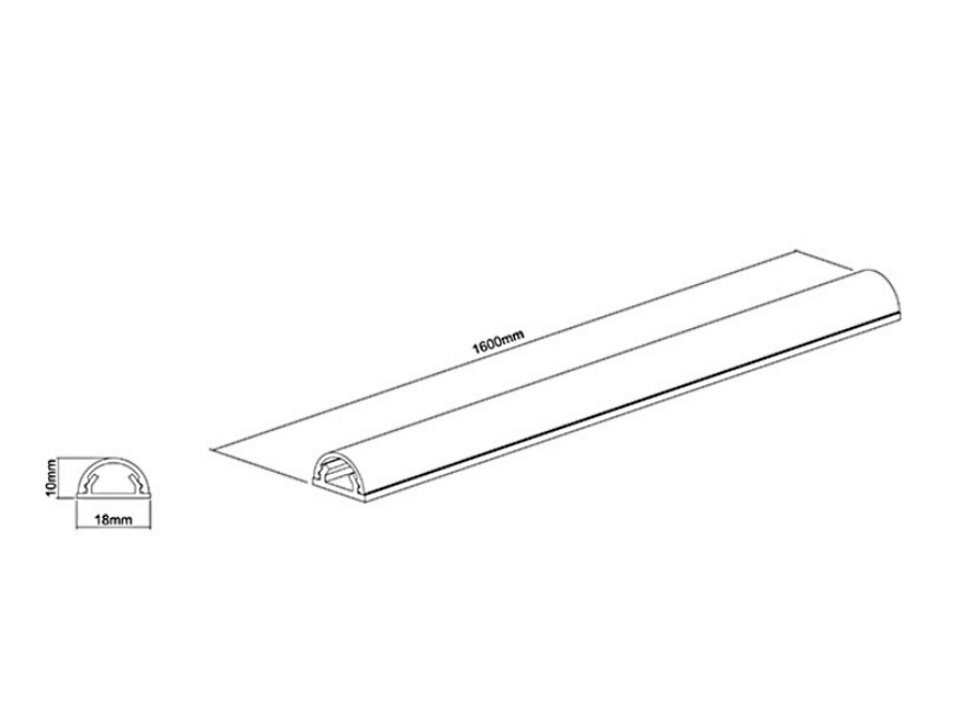 M Universal Cable Cover Aluminum 18mm W - 1600mm L