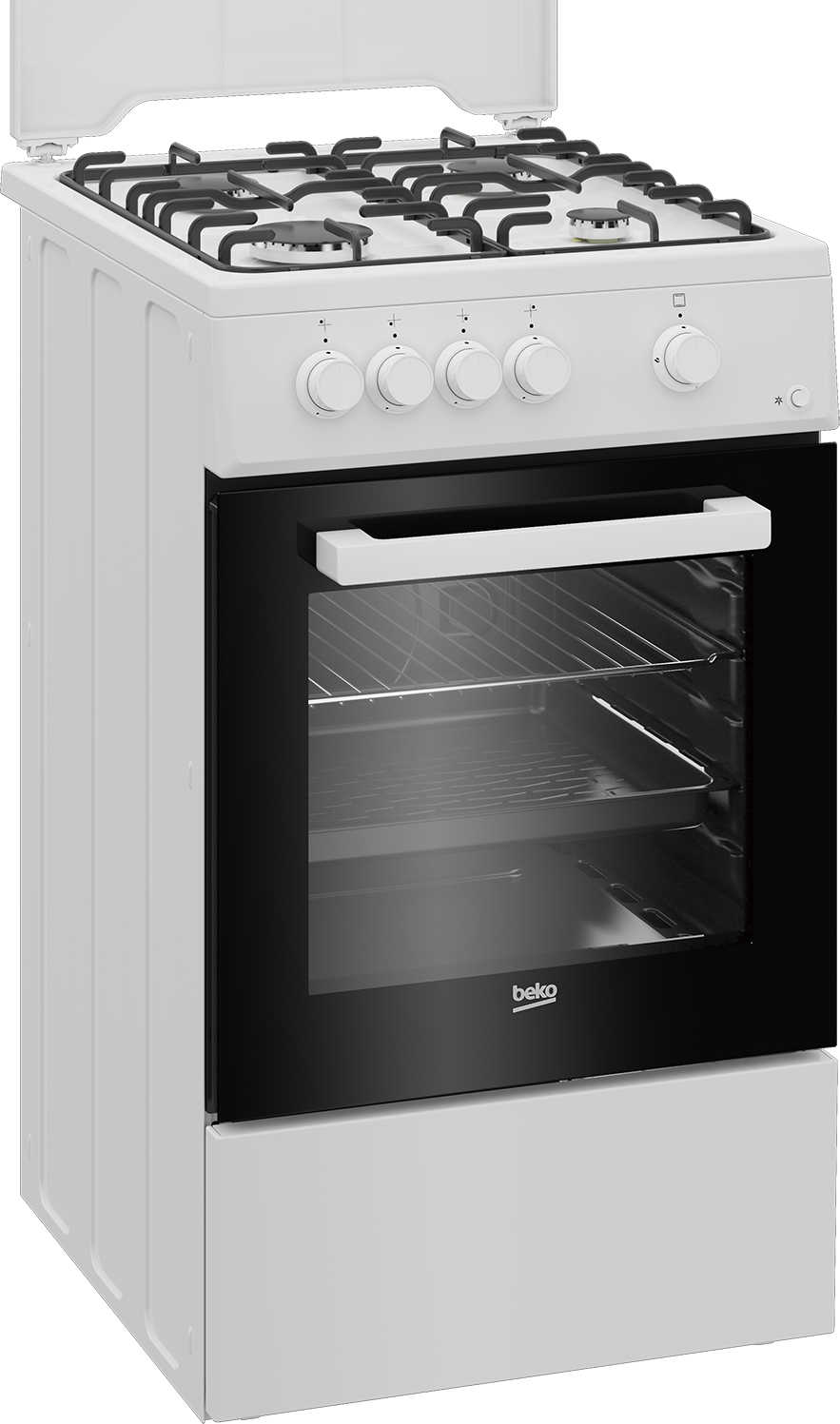 Beko FSG52020DW fornuis Vrijstaand fornuis Gas Gaskookplaat Zwart, Wit