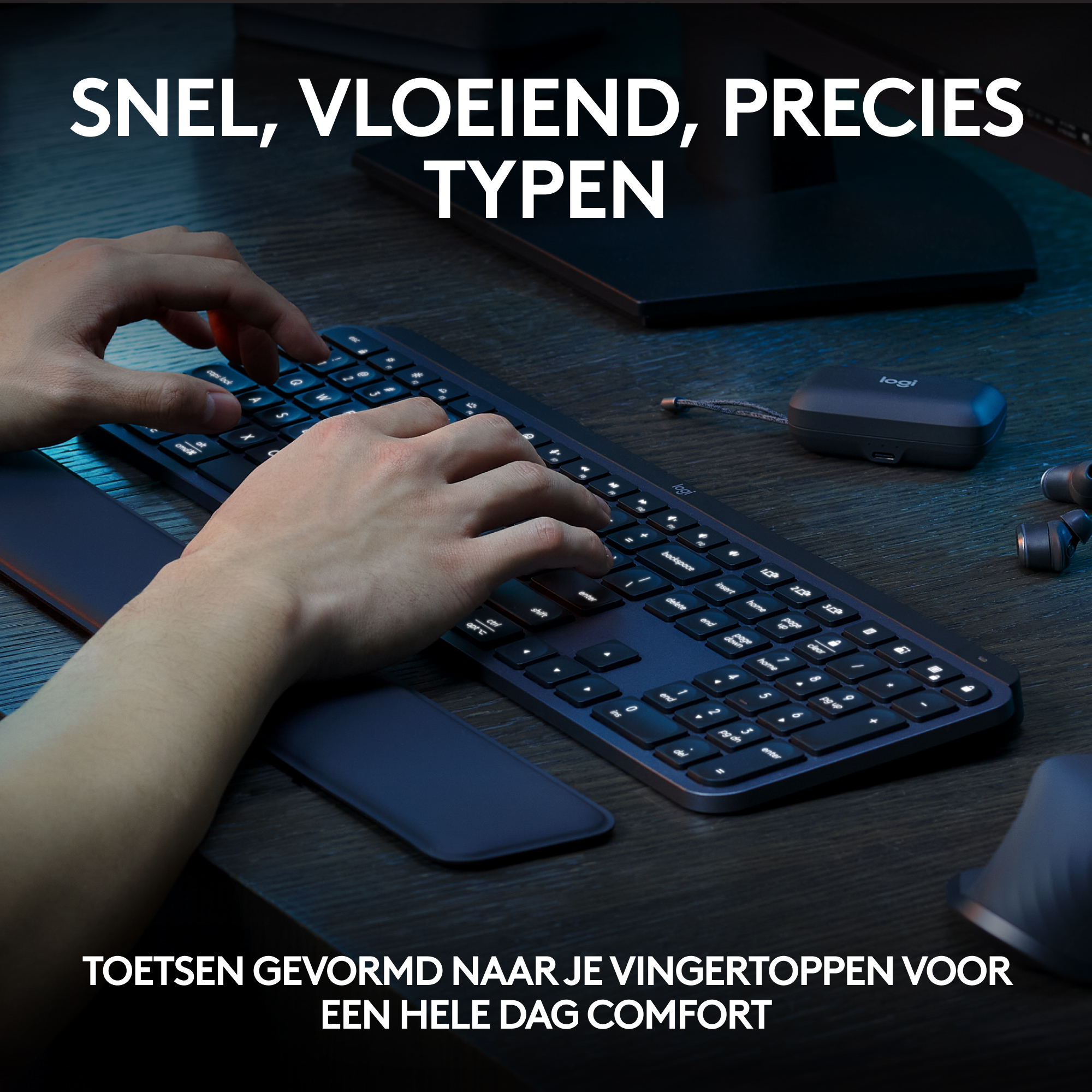 LOGITECH WIRELESS MX KEYS AZERTY ZWART