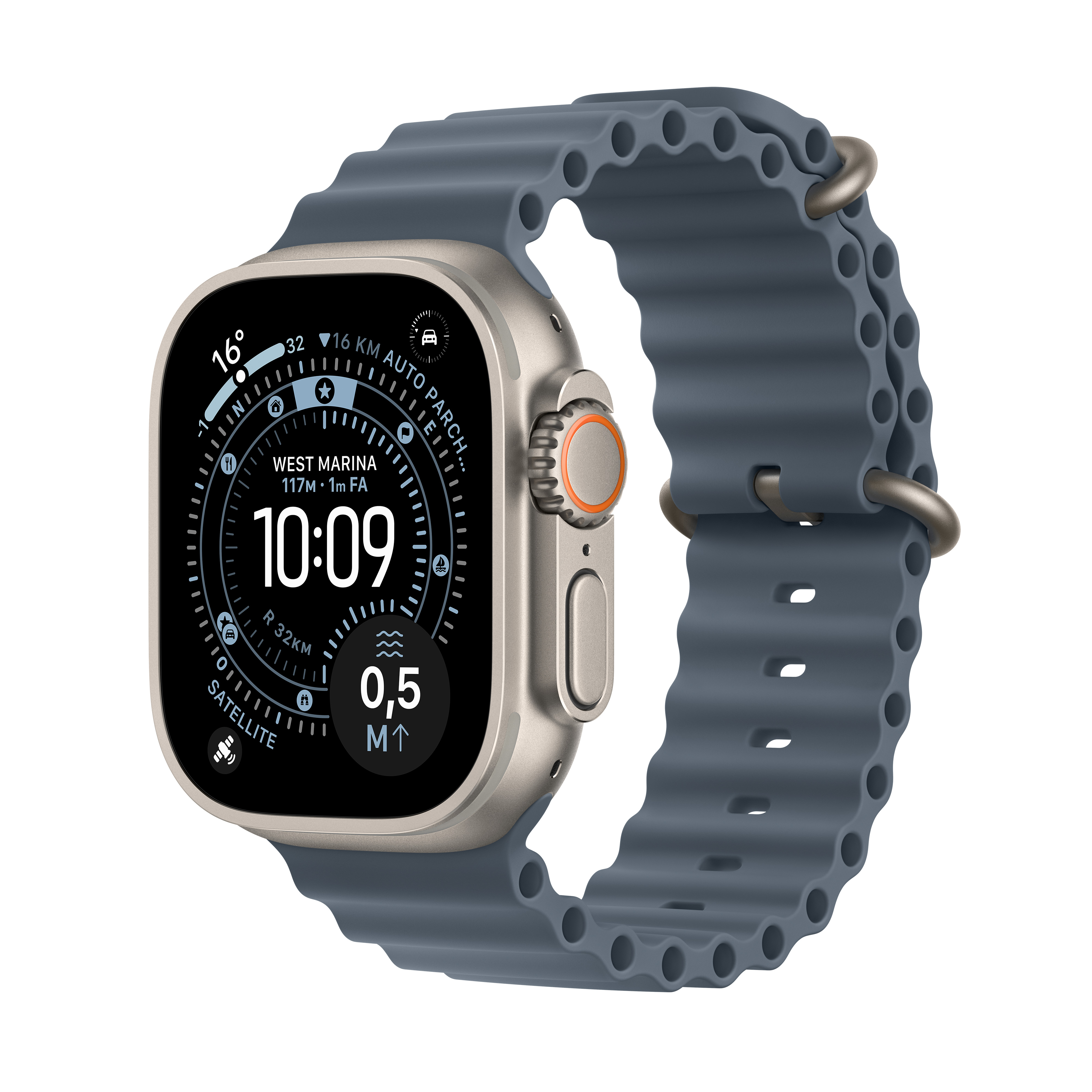 Smartwatch Apple Watch Ultra 3 49MM - Natural Titanium Case - Anchor Blue Ocean Band