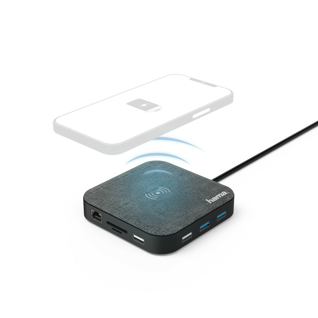 USB-C-hub, Multiport met Wireless Qi Charging, 12-poorts