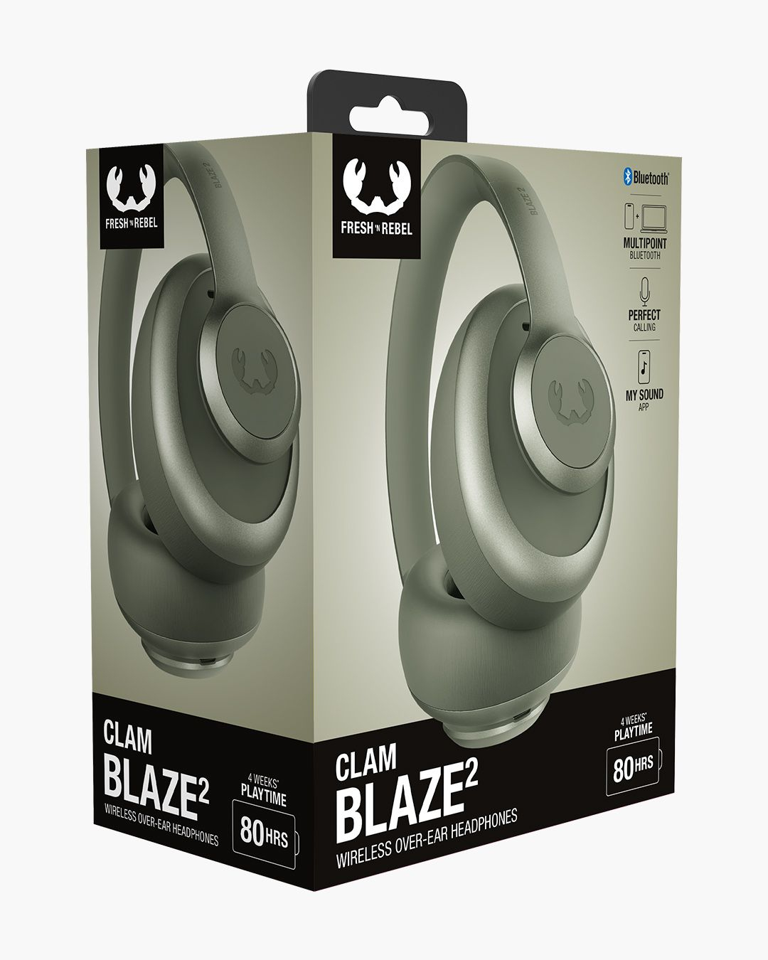 Hoofdtelefoon FRESH N REBEL Clam Blaze 2 dried green