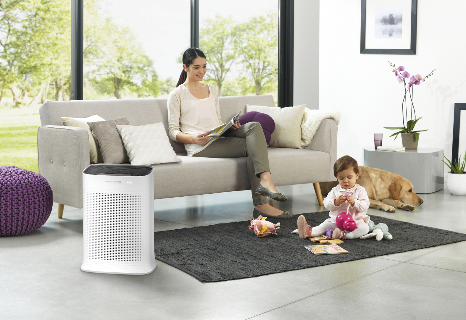 Rowenta Pure Air PU3040 purificateur d'air 115 m² 52 dB 67 W Noir, Blanc
