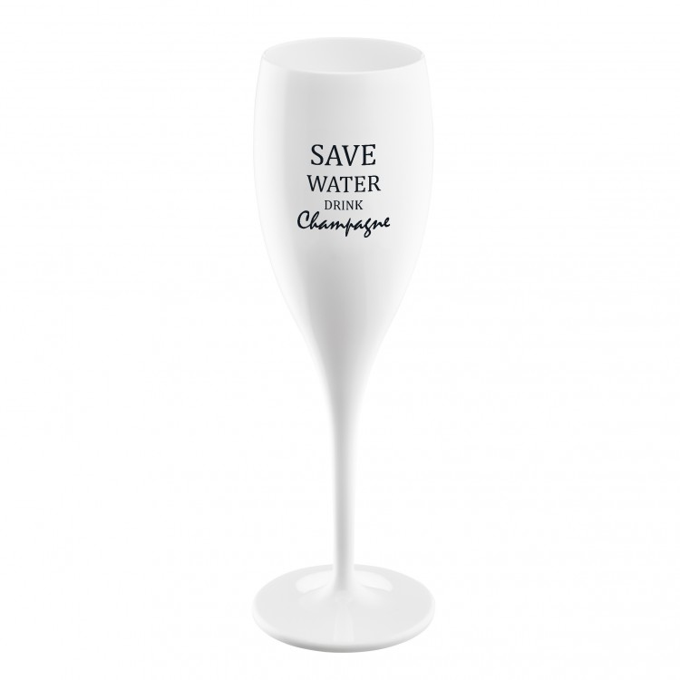 Glas KOZIOL 3436525 Cheers Save Water Drink White 100ml