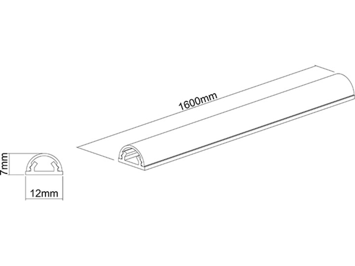 M Universal Cable Cover Aluminum 12mm W - 1600mm L
