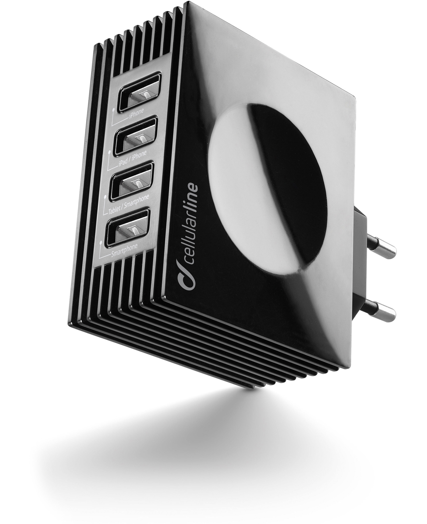 Batterijlader Cellular Line Reis 4-usb 4.2a Zwart ACHUSBQUAD