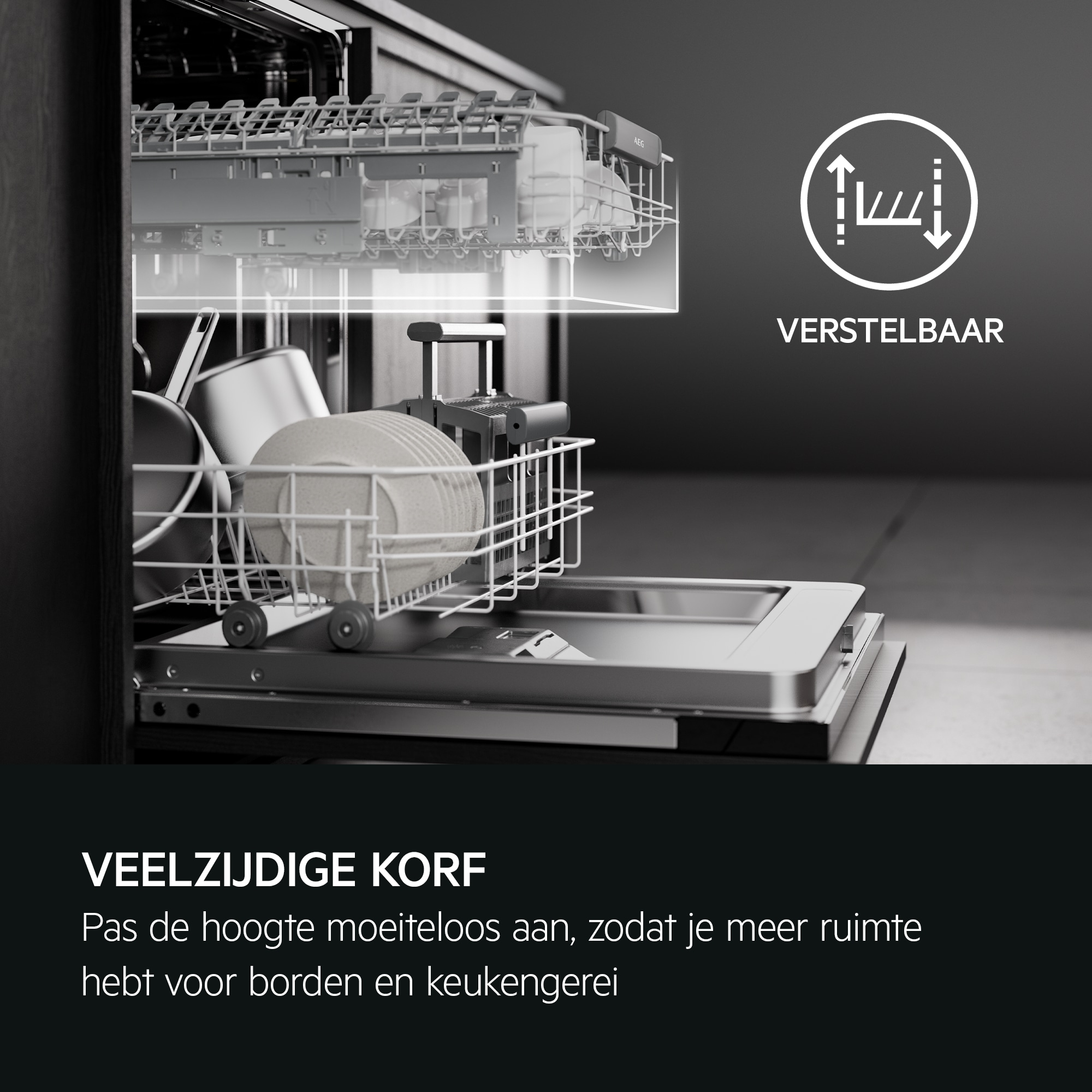 Vaatwasser BI AEG FES5368XZM Exclusiv / HI / D / 42dB / AutoDoor / bestekmand