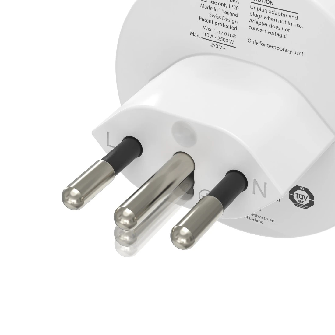 Hama Reisadapter type J, L, N, 3-polig, voor Zwitserland, Italië en Brazilië