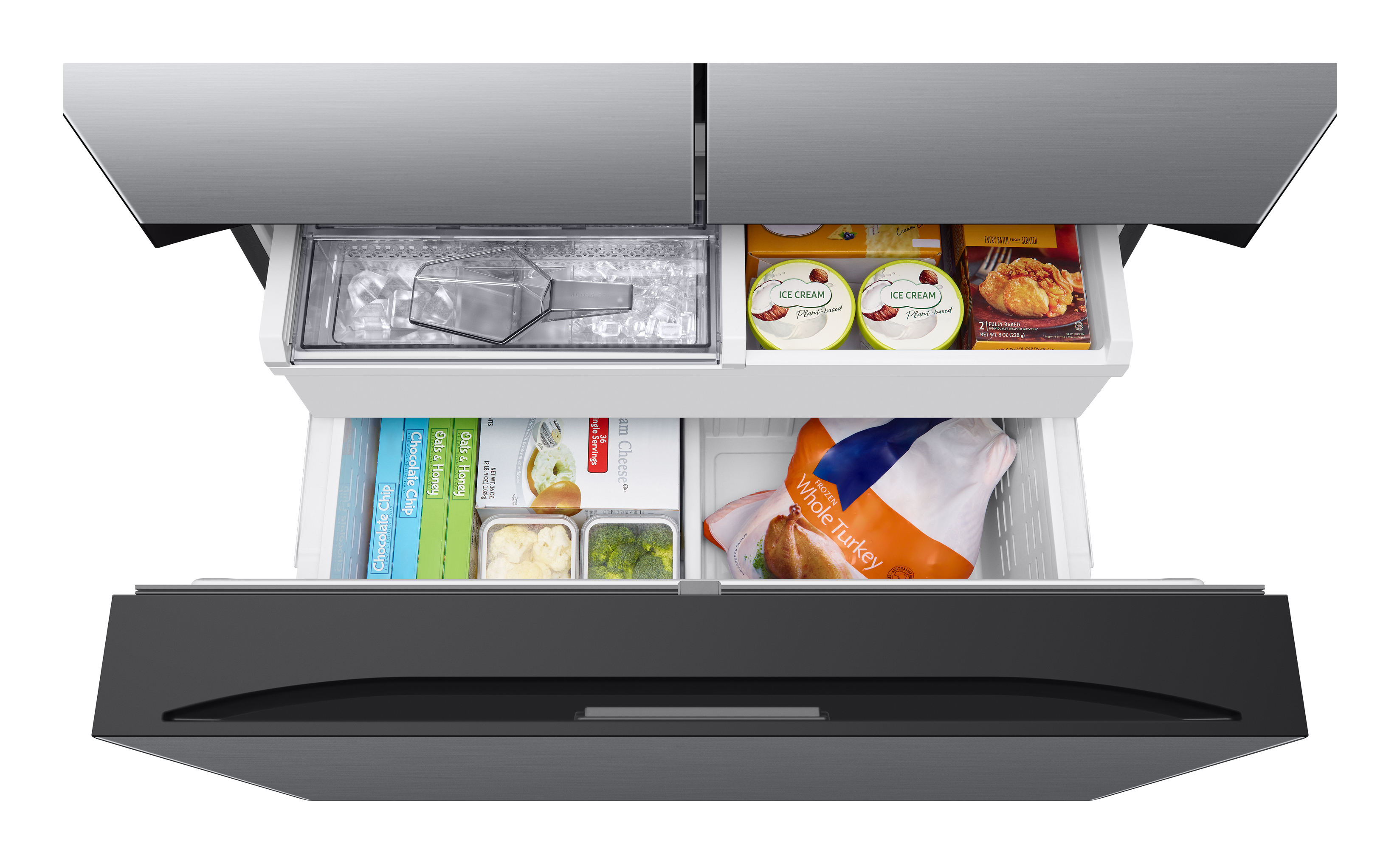 Combi-koelkast SAMSUNG RF24BB620ES / French door / E / 487L+187L / 178cm / mat inox