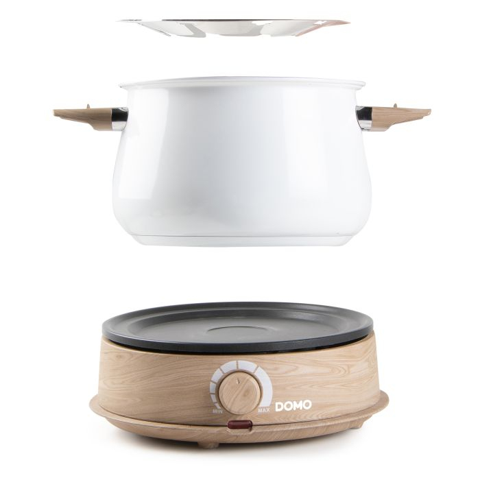 Fondue Domo DO736F - 8P - houtlook/wit - 1500 W 