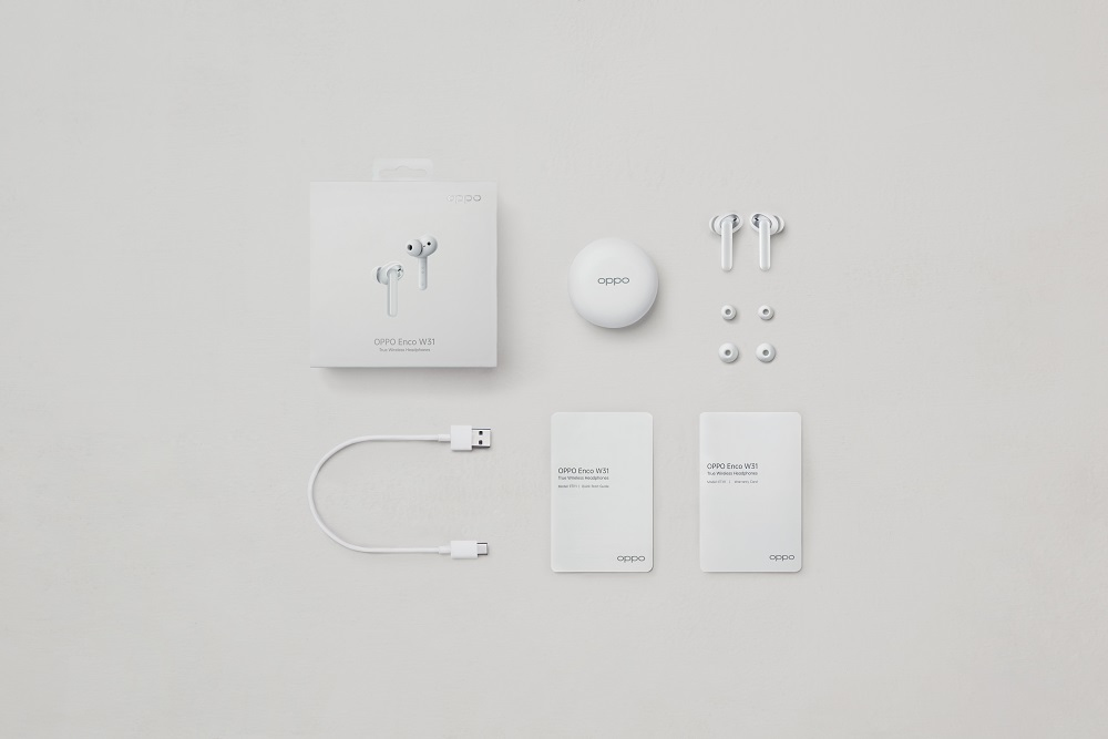 OPPO Enco W31 Headset Draadloos In-ear Oproepen/muziek Bluetooth Wit