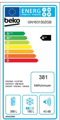 Beko GN163130ZGB amerikaanse koelkast Vrijstaand 558 l Zwart