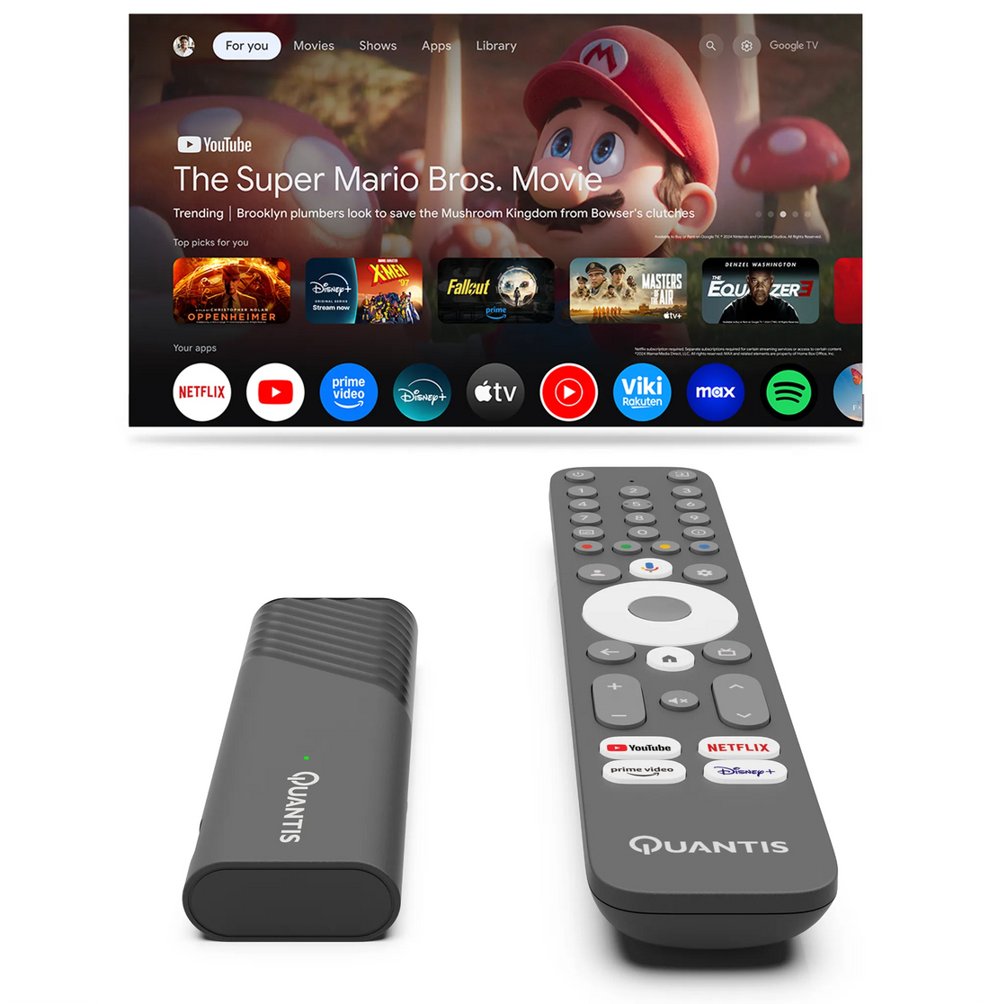 Media speler QUANTIS Streaming Stick (Google TV / Chromecast) 4K