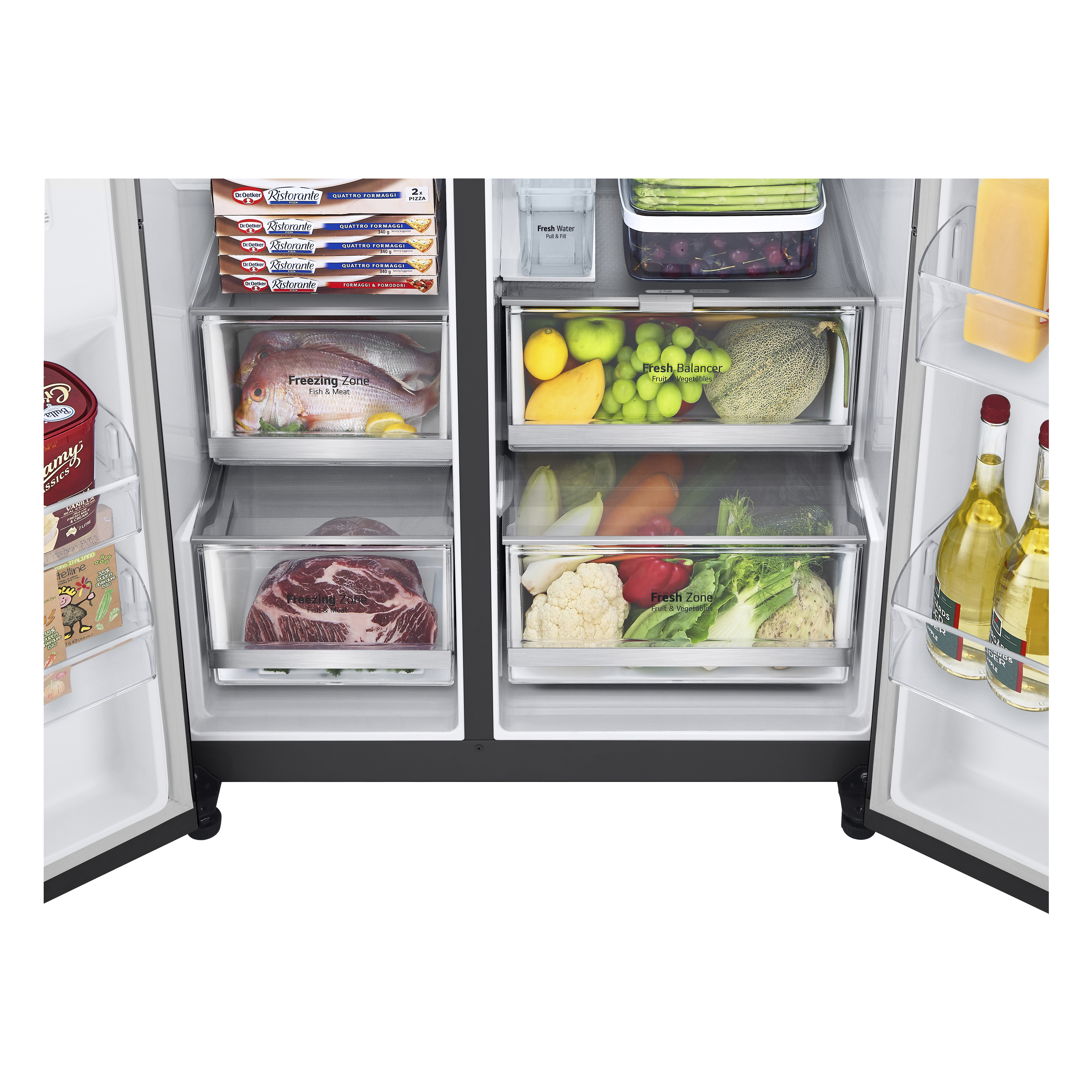 LG InstaView GSXV91MCAE frigo américain Pose libre 635 L E Noir