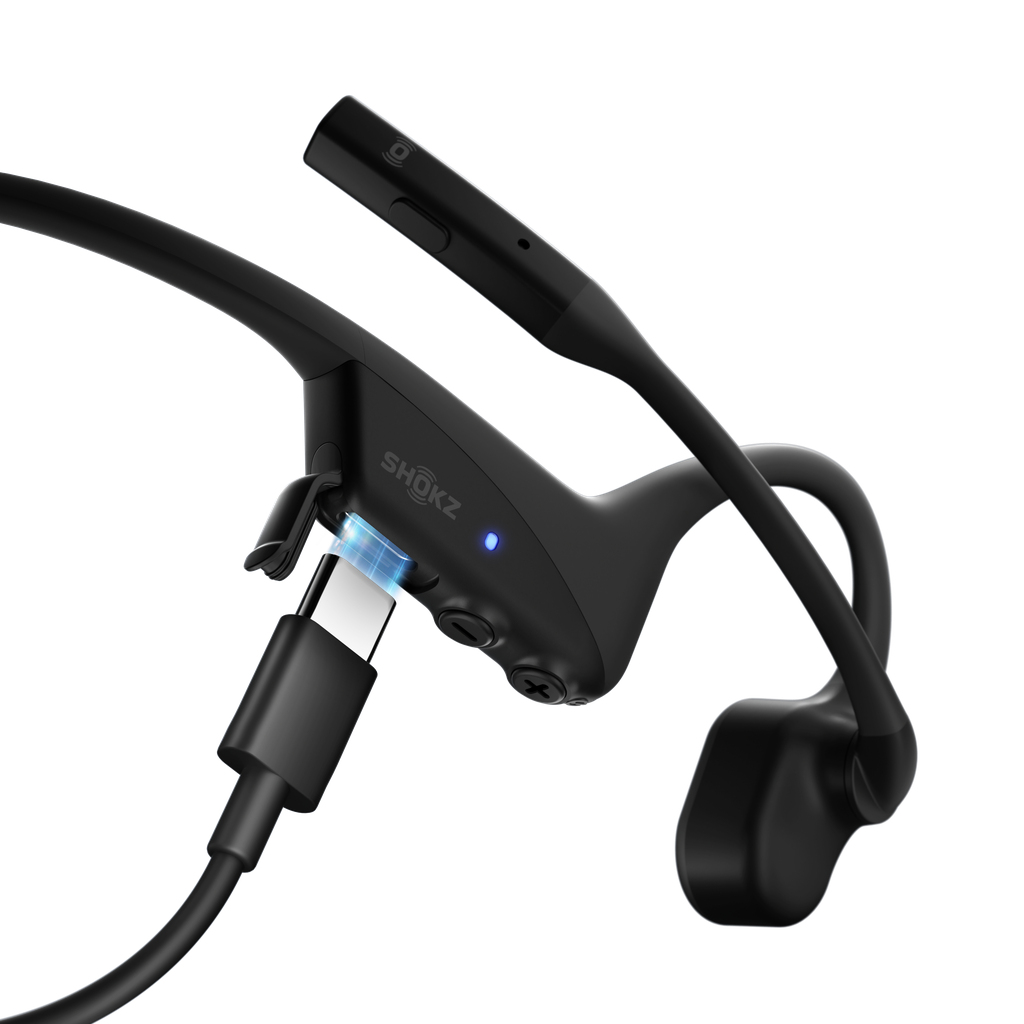Hoofdtelefoon SHOKZ OpenComm 2 zwart - 2025 upgrade - bone conduction