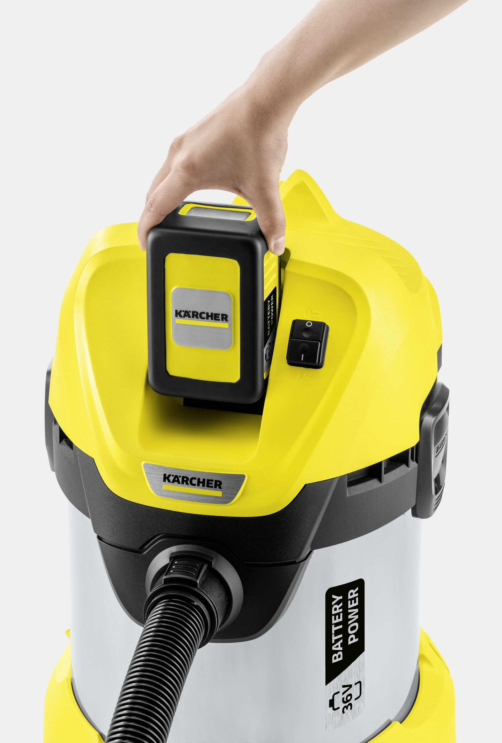 Nat-&droogzuiger KARCHER WD3 rvs Premium battery set