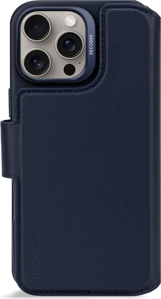 Decoded Leather Detachable Wallet Apple iPhone 16 Pro Max Navy
