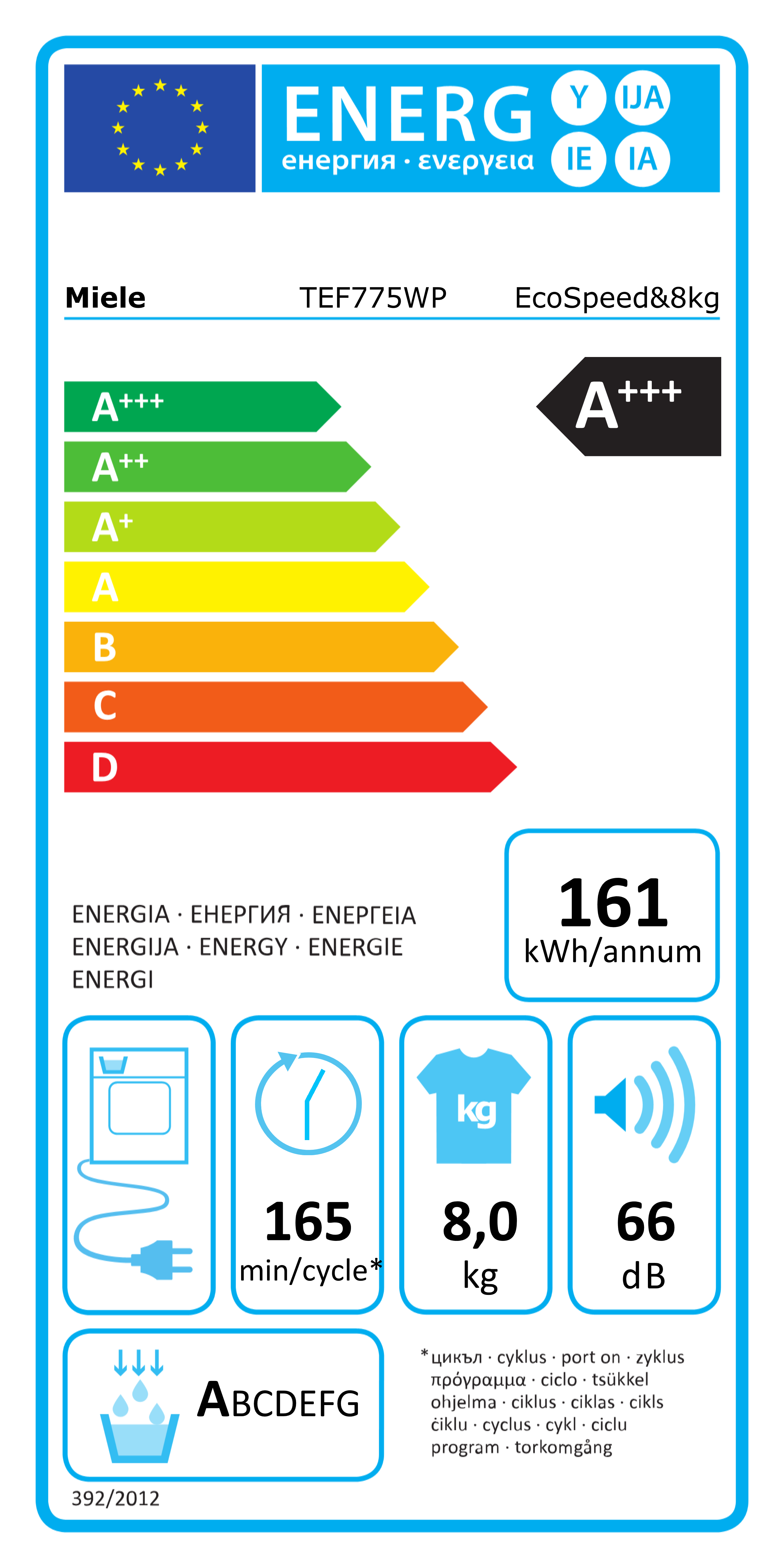 Miele Sèche-linge pompe à chaleur TEF775WP