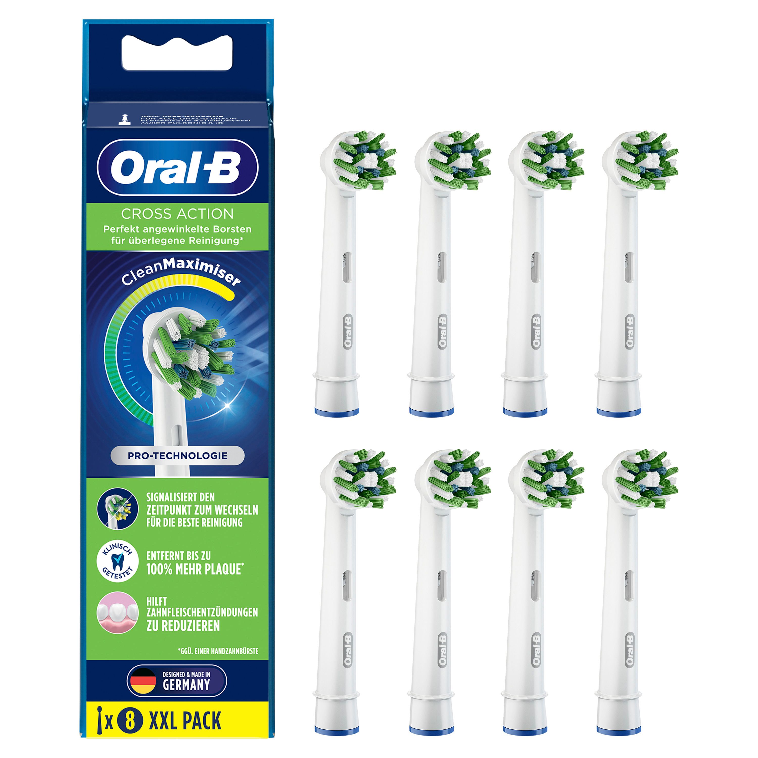 Opzetborstel BRAUN ORAL-B Cross Action 8-pack White