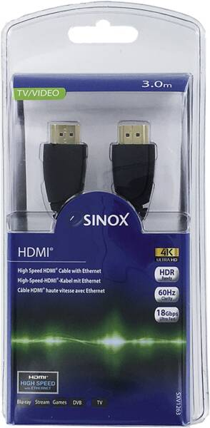 HDMI-kabel Sinox Plus SXV1263 V2.0b 4K/UHD 60 Hz 3 mtr.