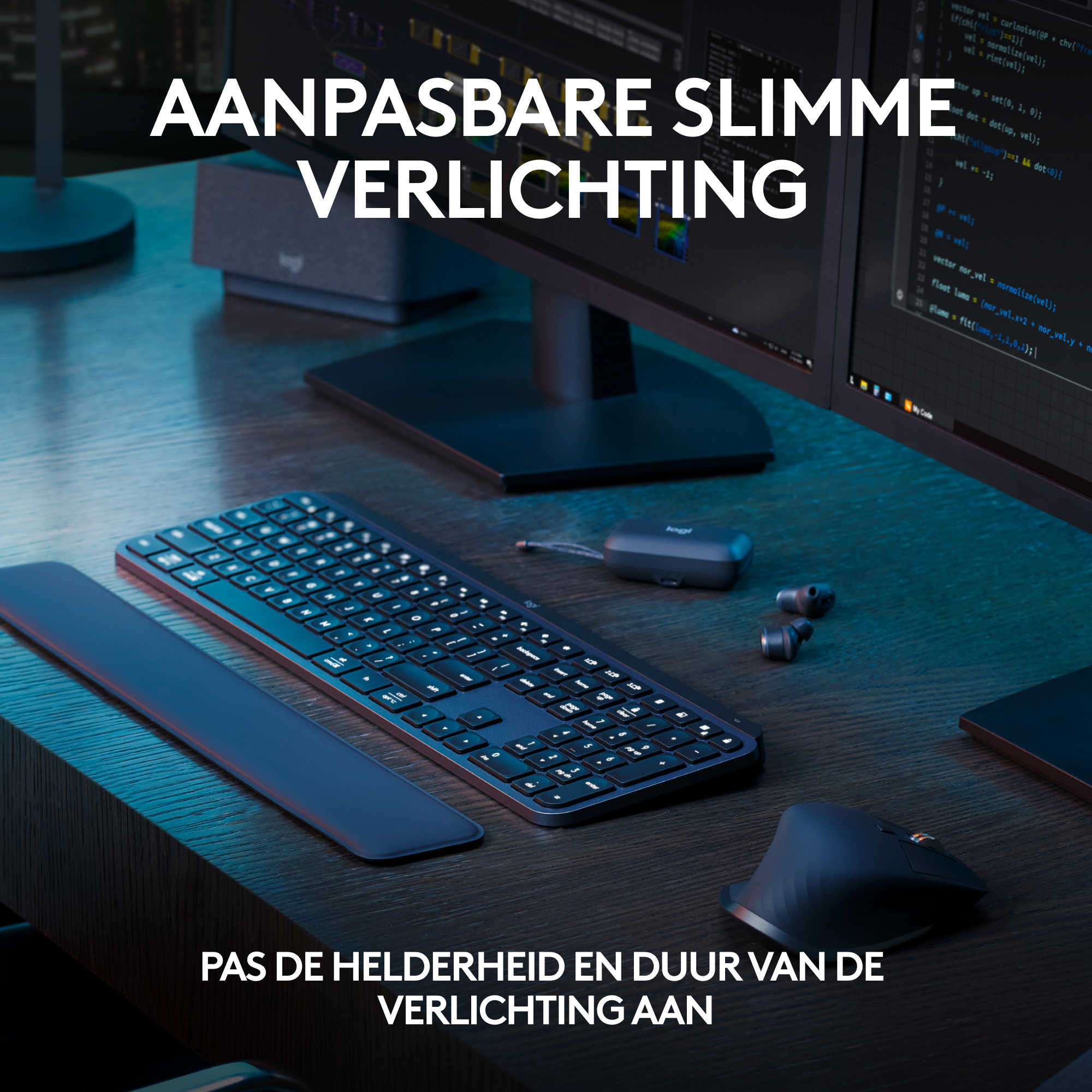LOGITECH WIRELESS MX KEYS AZERTY ZWART
