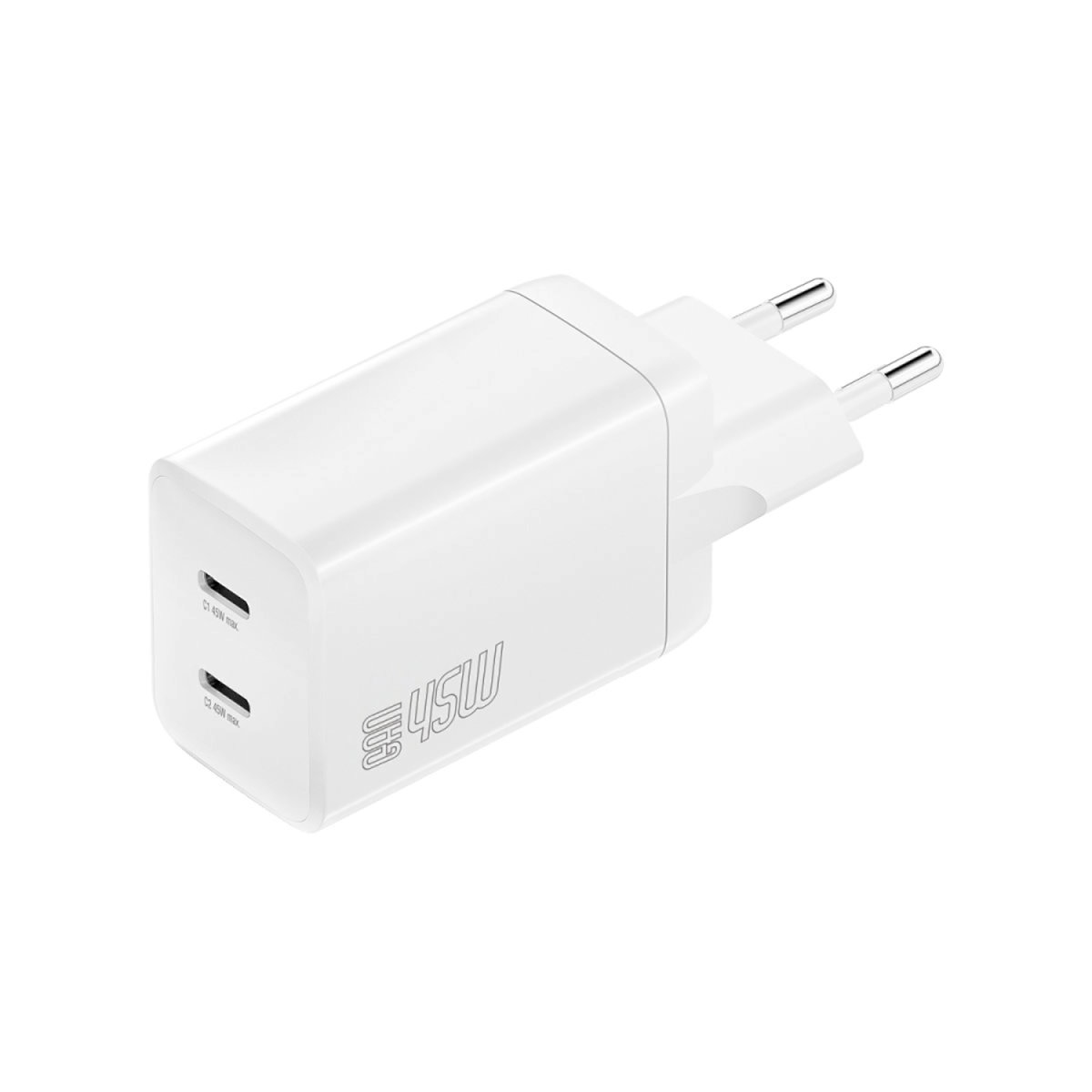 Laadadapter 4Smarts Charger PD Plug Dual 45W GaN 2xC White
