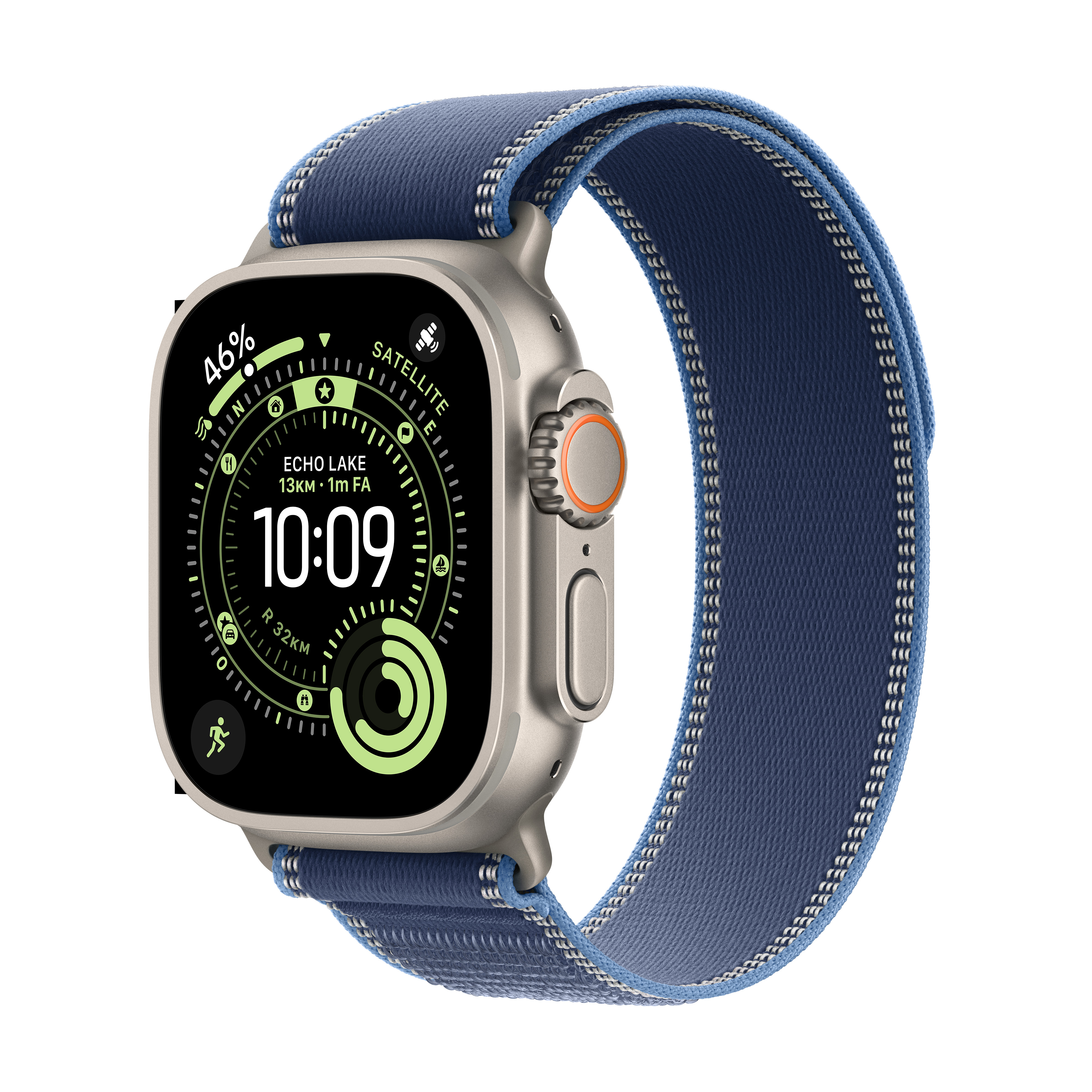 Smartwatch Apple Watch Ultra 3 49MM - Natural Titanium Case - Blue/Bright Blue Trail Loop - M/L