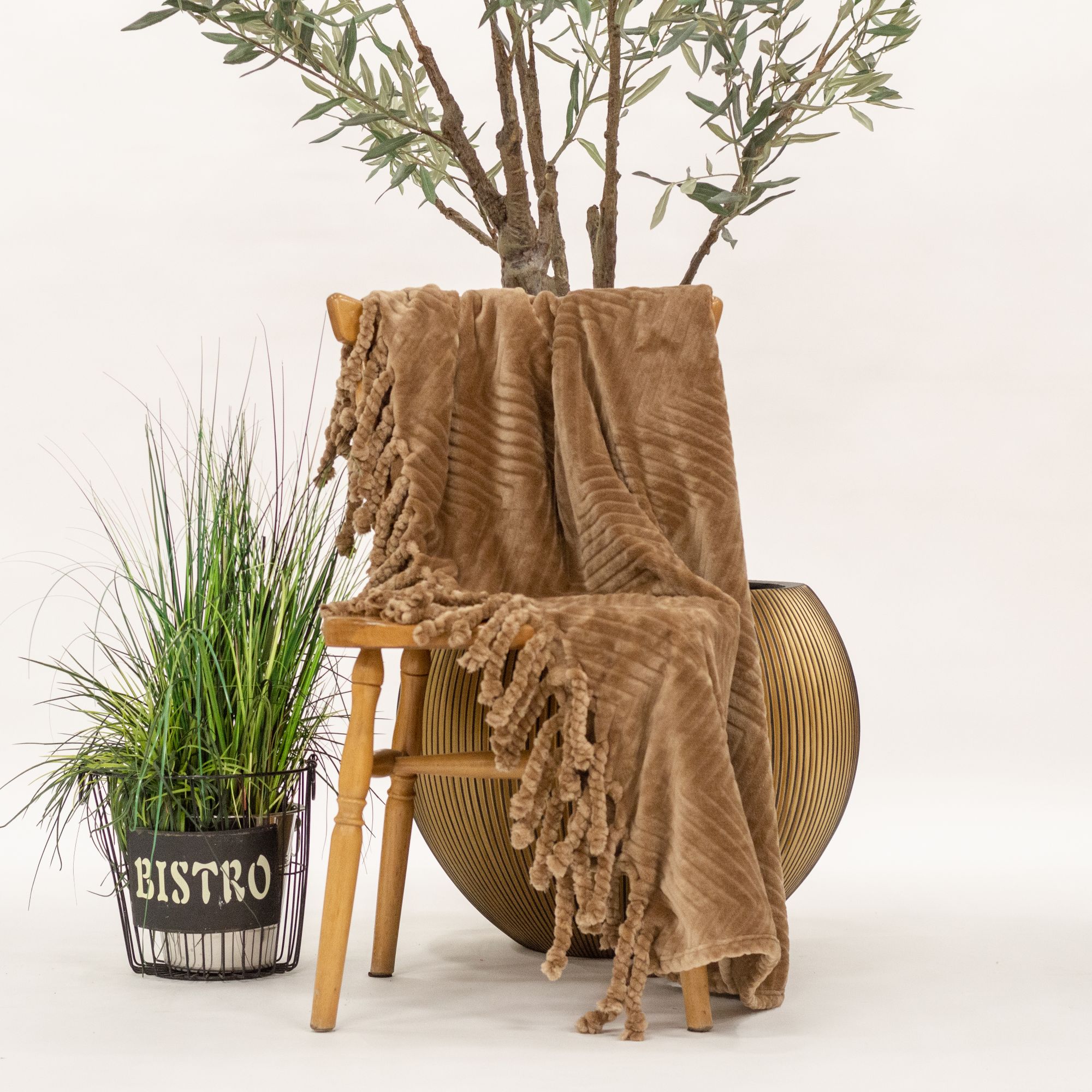 Plaid Dutch Decor ZIGGY Tobacco Brown 140x180cm