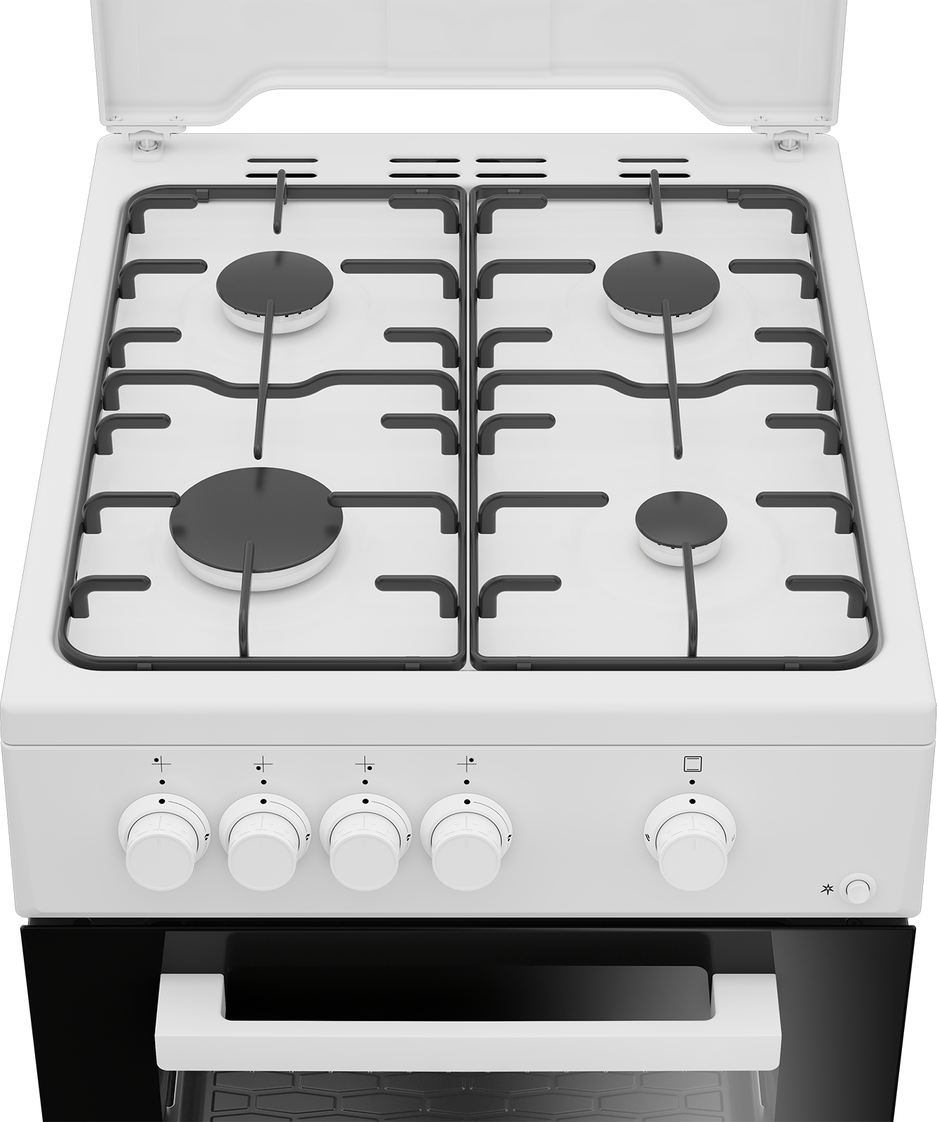 Beko FSG52020DW fornuis Vrijstaand fornuis Gas Gaskookplaat Zwart, Wit