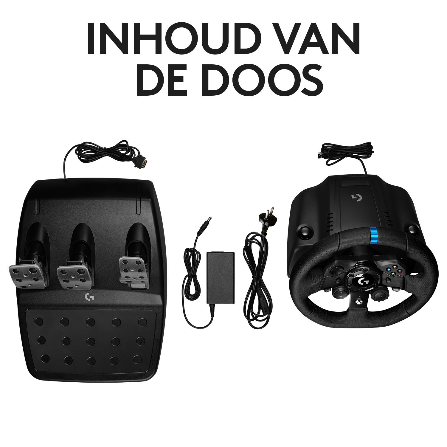 Logitech G G923 Zwart USB Stuurwiel & pedalen PC PS4