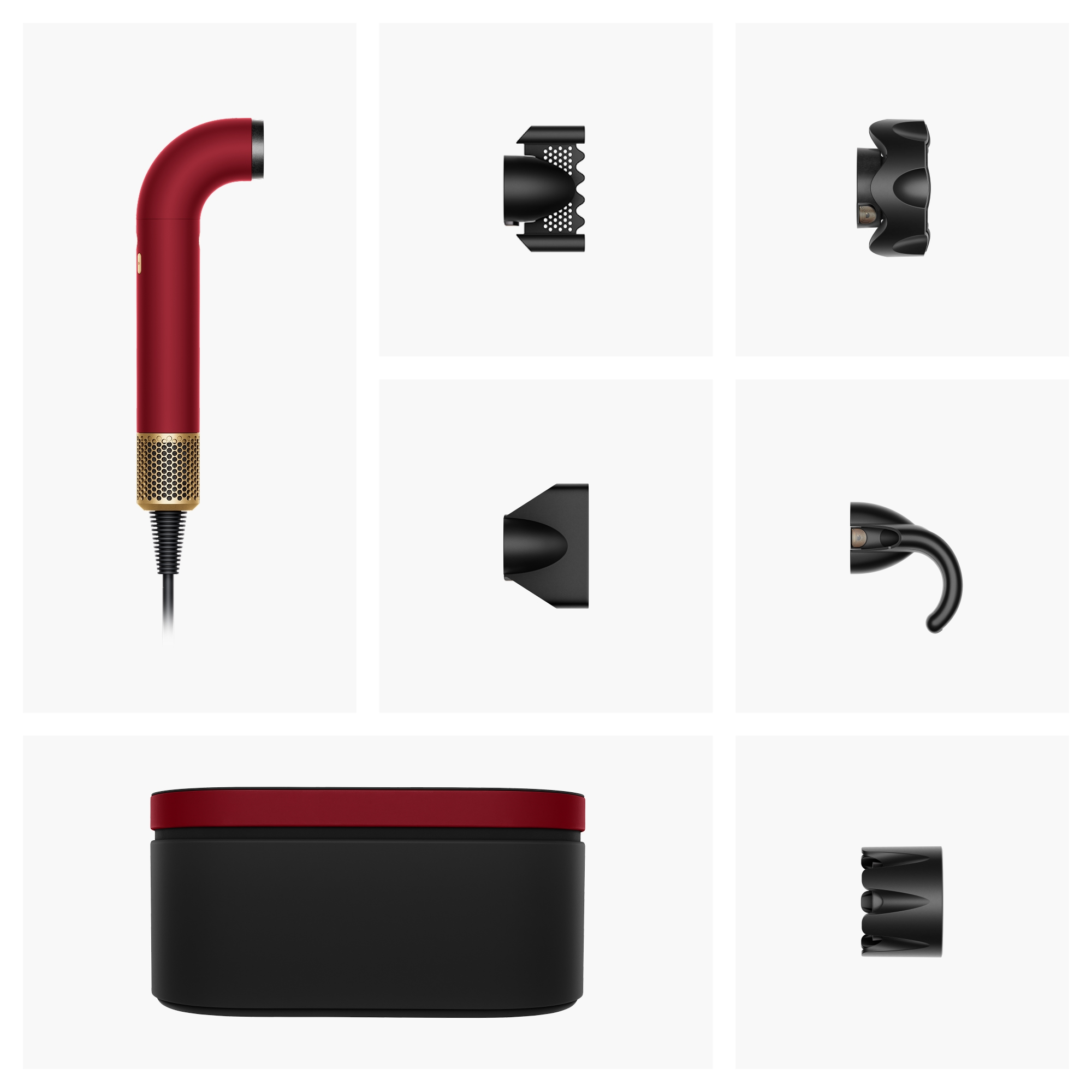 Dyson Supersonic R Straight + Wavy haardroger 1700 W Goud, Rood, Zwart